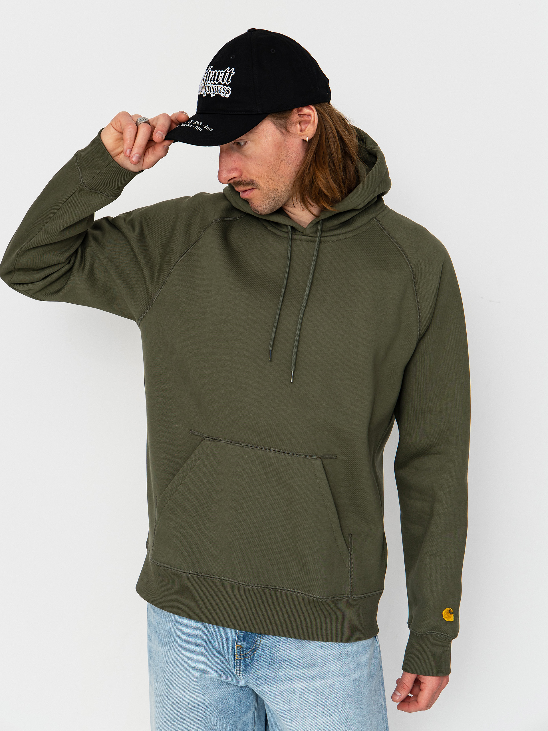 Суитшърт с качулка Carhartt WIP Chase HD (leaf/gold)