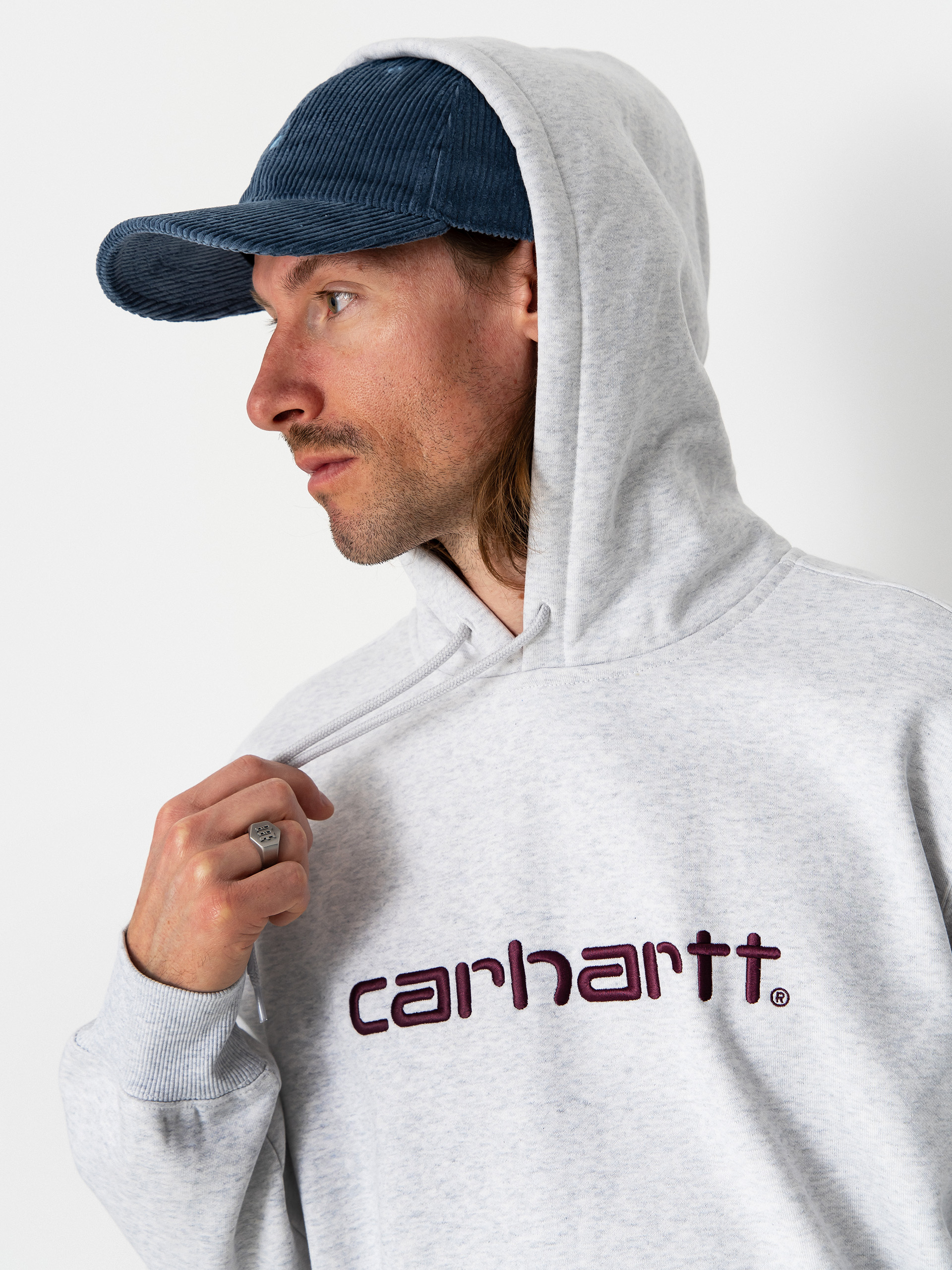 Суитшърт с качулка Carhartt WIP Carhartt HD (ash heather/cozy purple)