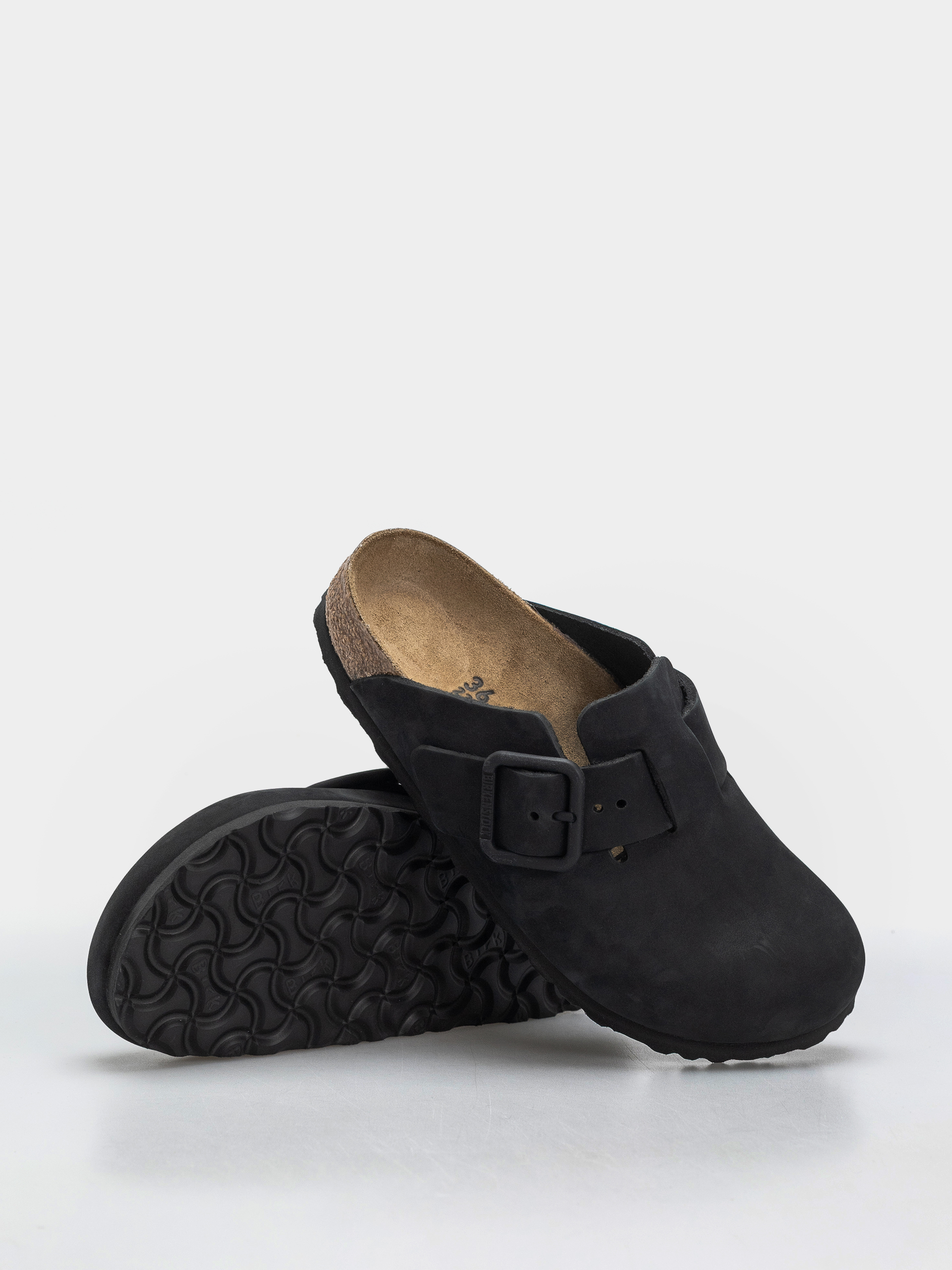 Чехли Birkenstock Boston Wire Buckle Nubuck Leather Narrow (black)