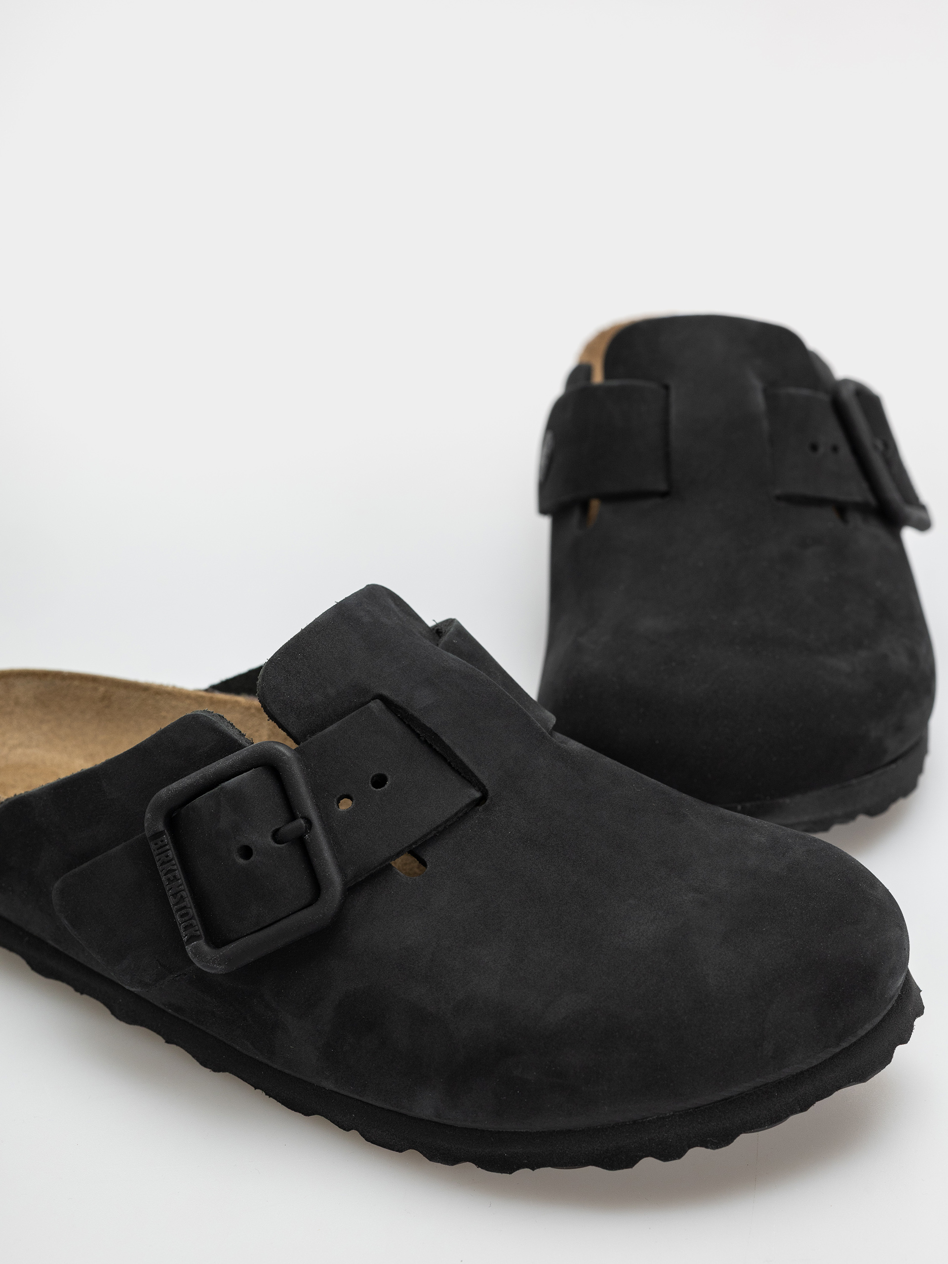 Чехли Birkenstock Boston Wire Buckle Nubuck Leather Narrow (black)