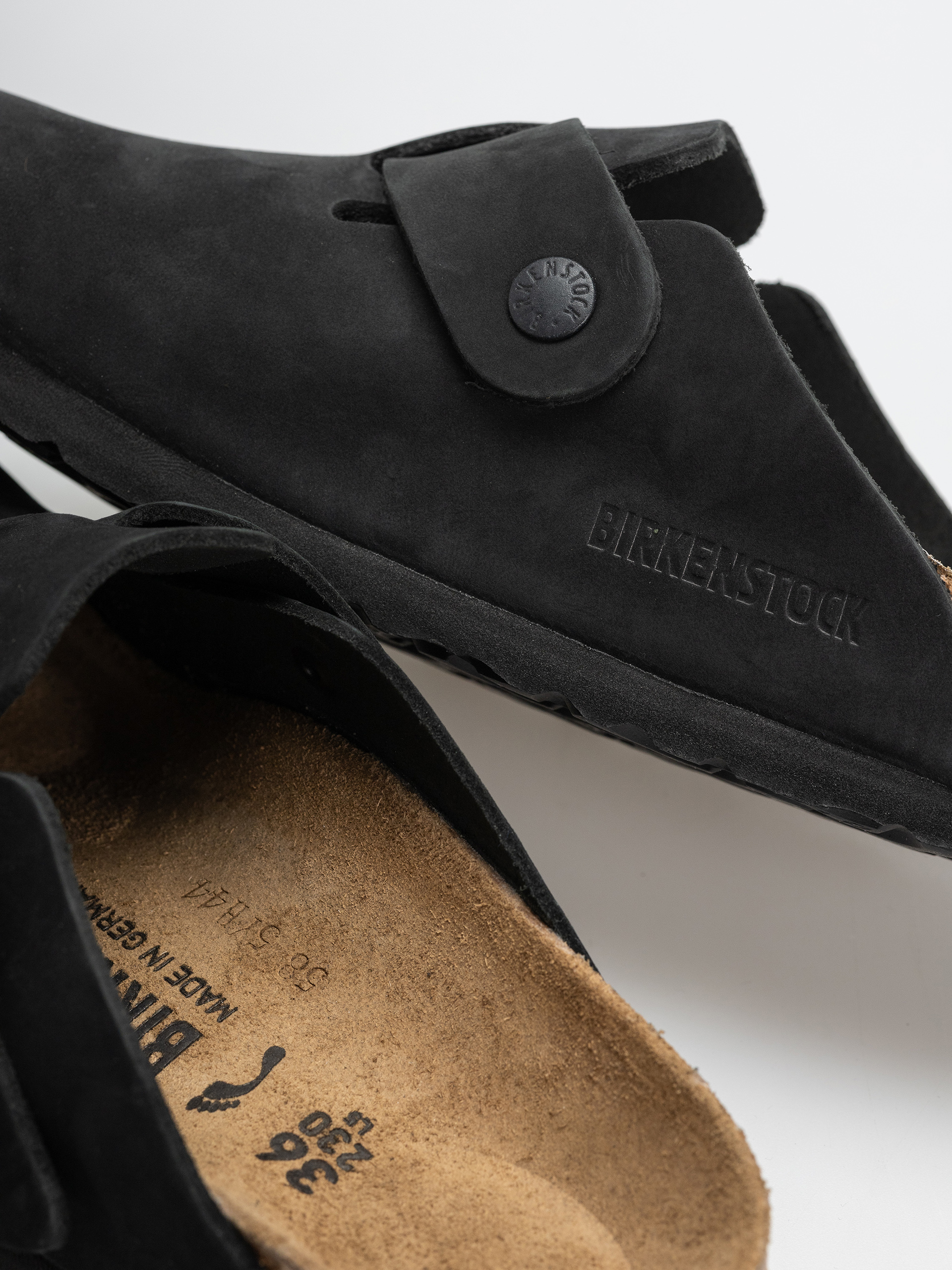 Чехли Birkenstock Boston Wire Buckle Nubuck Leather Narrow (black)