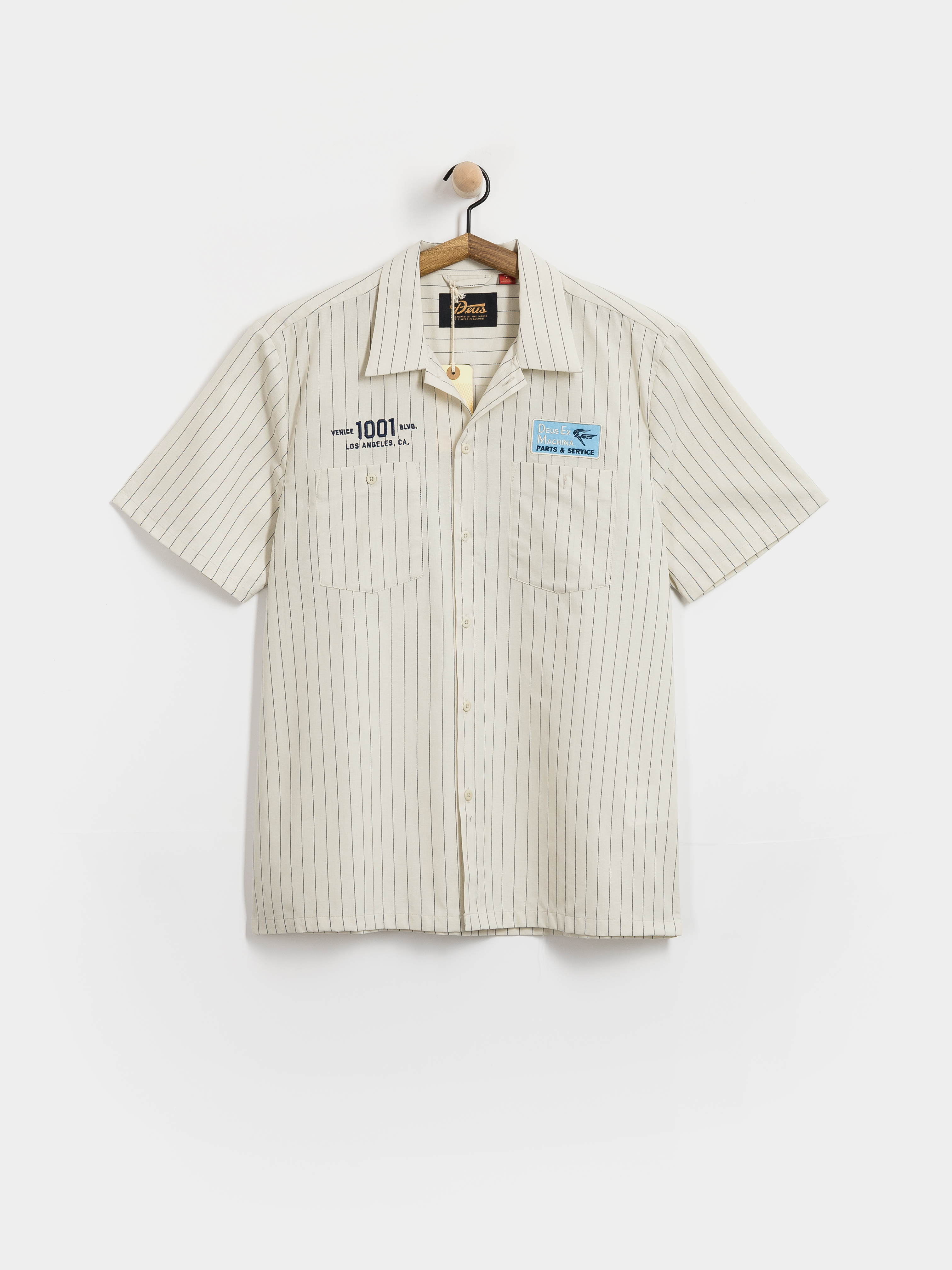 Риза Deus Ex Machina Forecourt Stripe (dirty white)