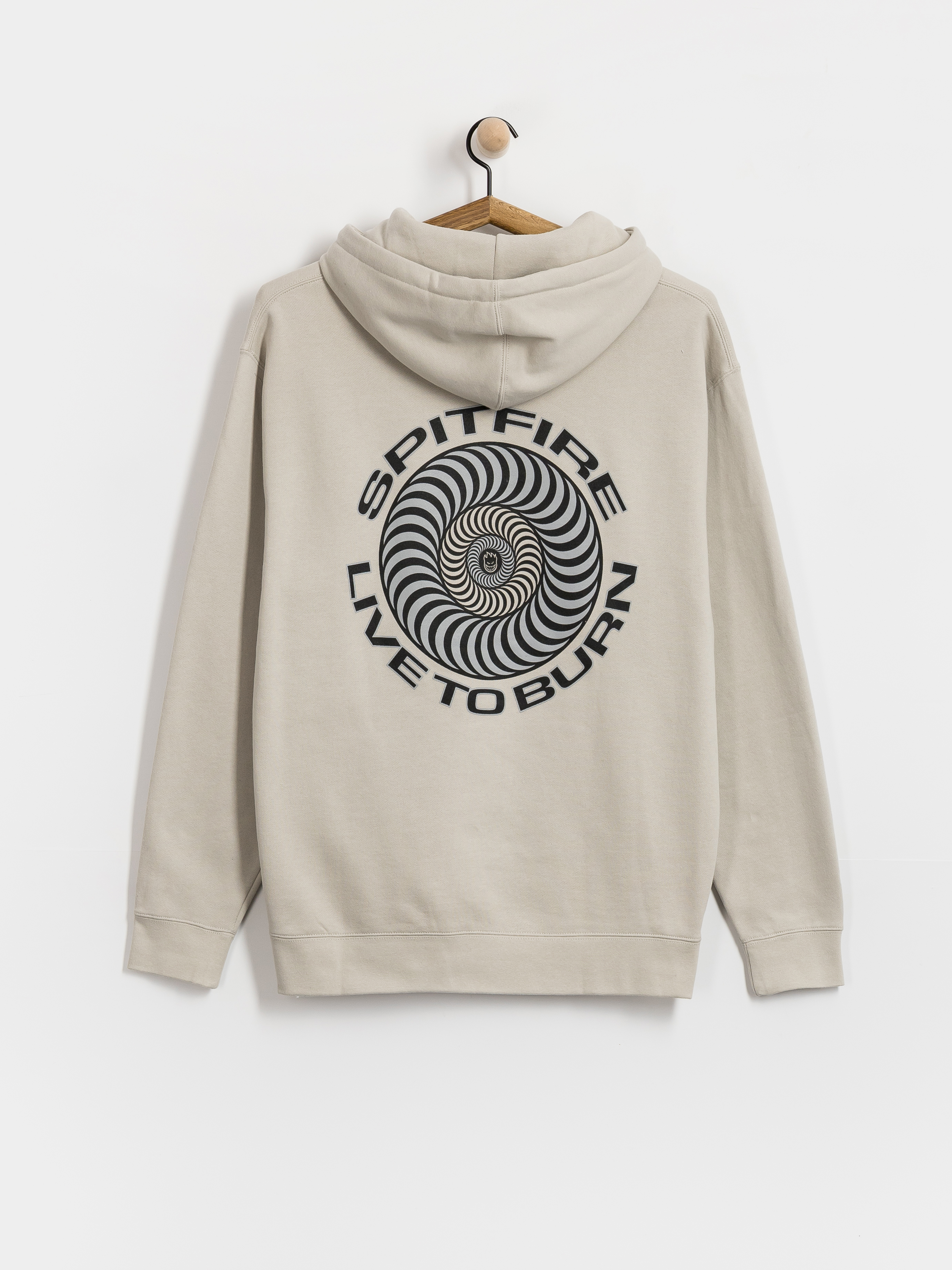 Суитшърт с качулка Spitfire Live To Burn Classic HD (smoke)