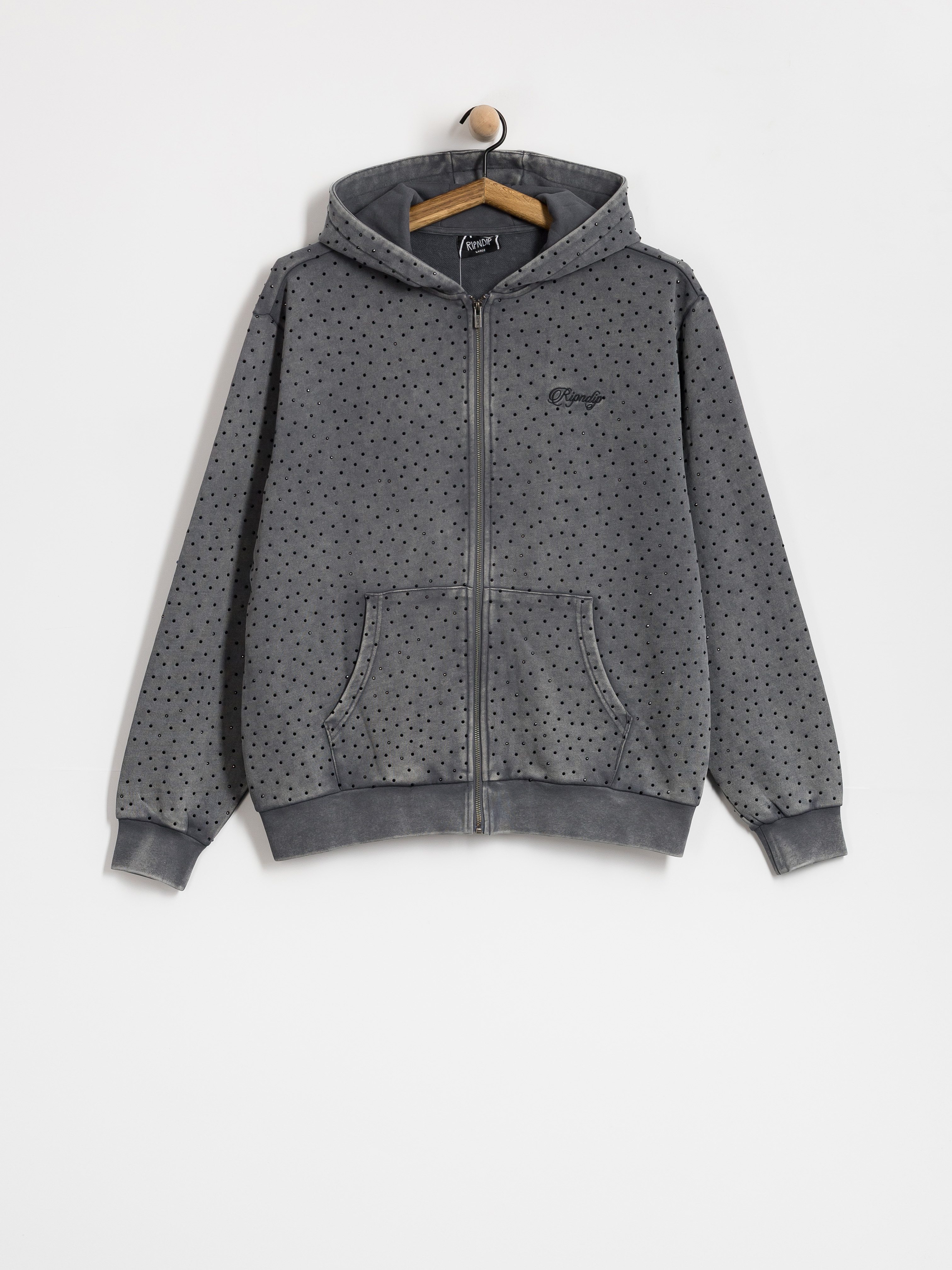 Суитшърт с качулка RipNDip Ripngems ZHD (charcoal wash)