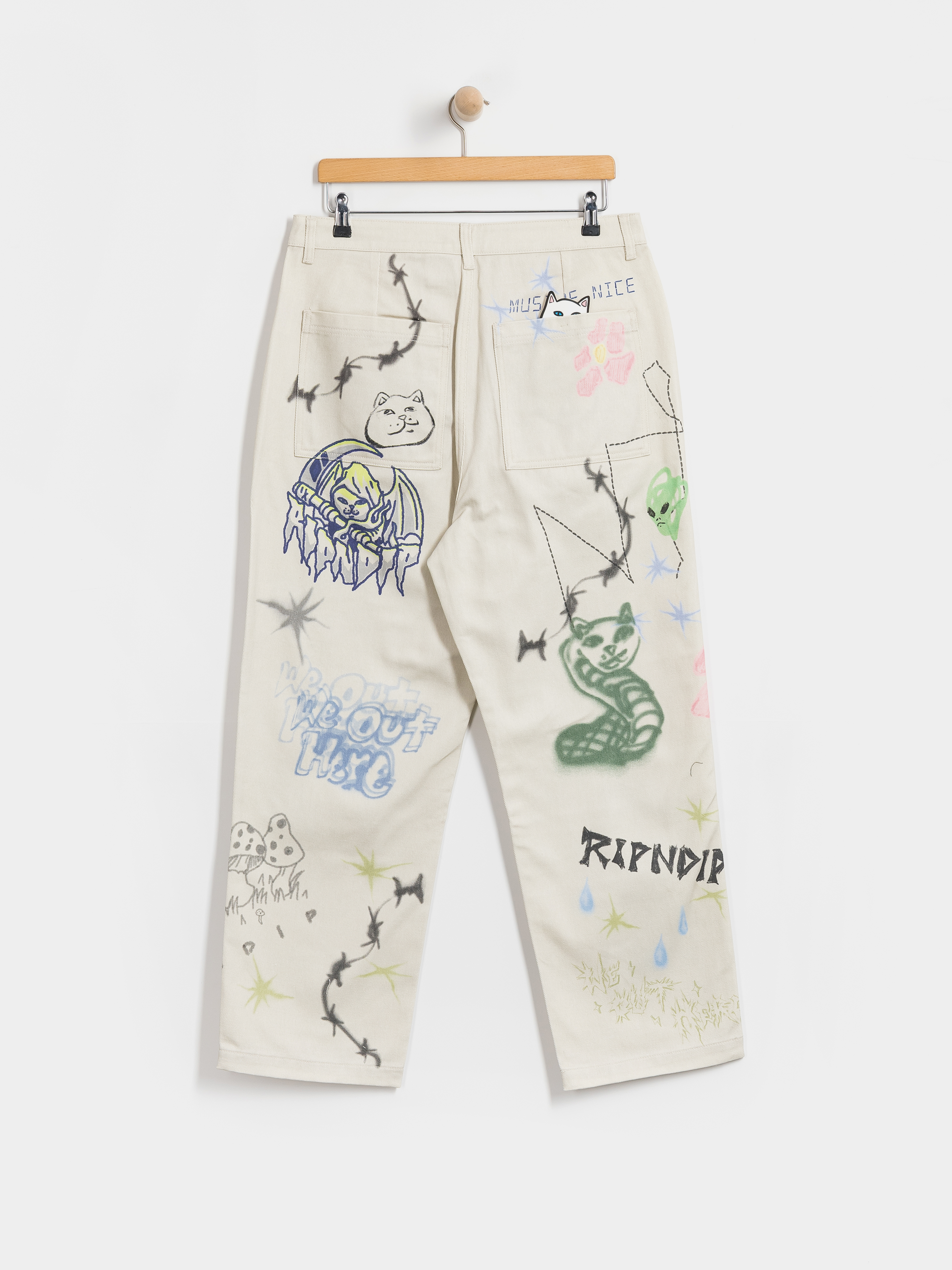 Панталони RipNDip Goosebumps Wide Fit (bone)