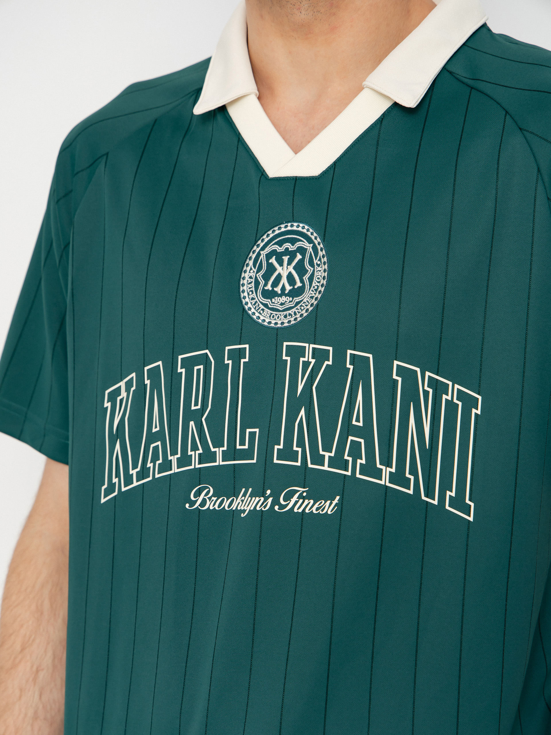 Тениска Karl Kani Heritage Emblem Shadow Pinstripe Soccer (green)