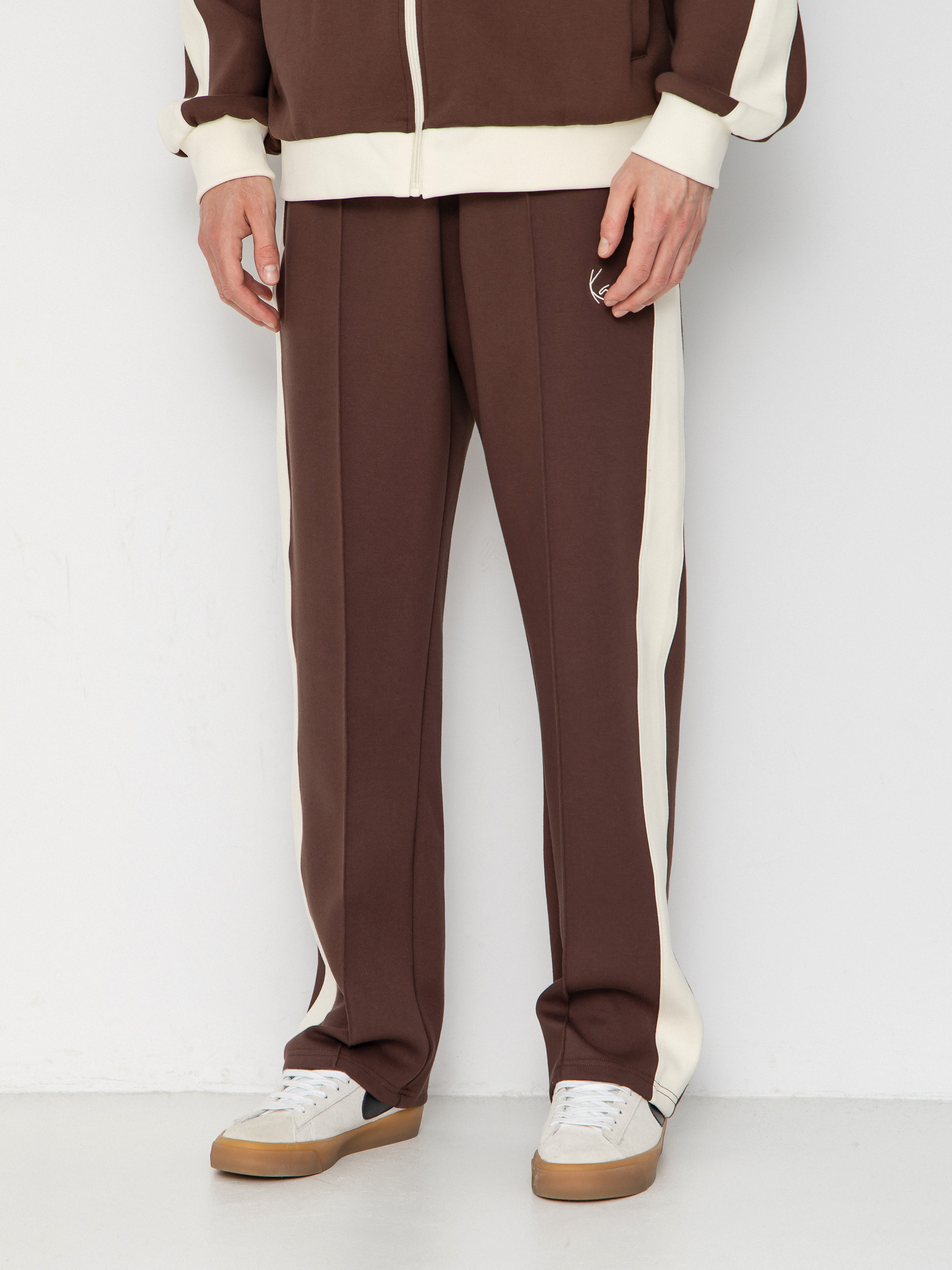 Панталони Karl Kani Signature Sidestripe Pique (brown)