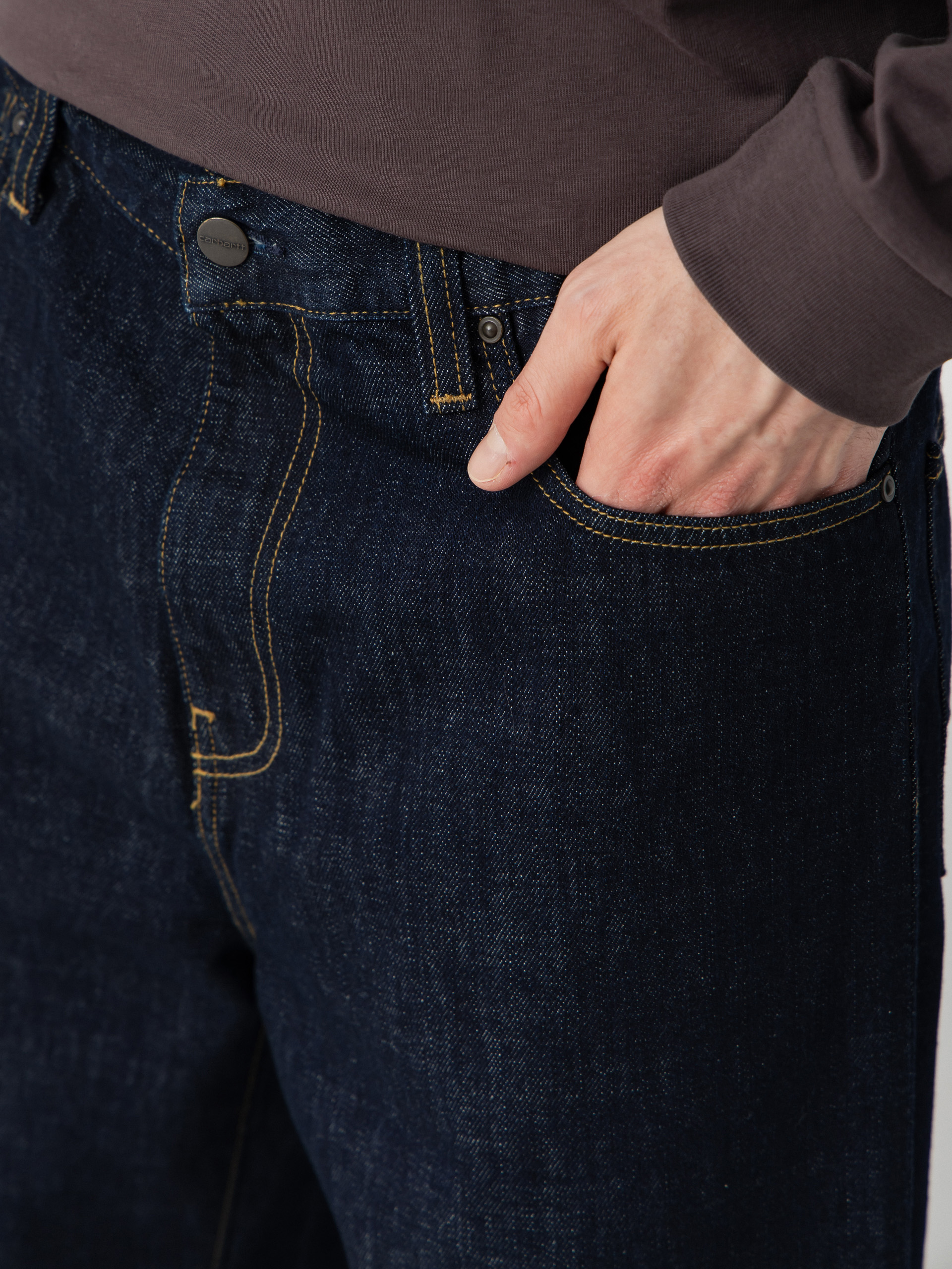 Панталони Carhartt WIP Aaron (blue rinsed)