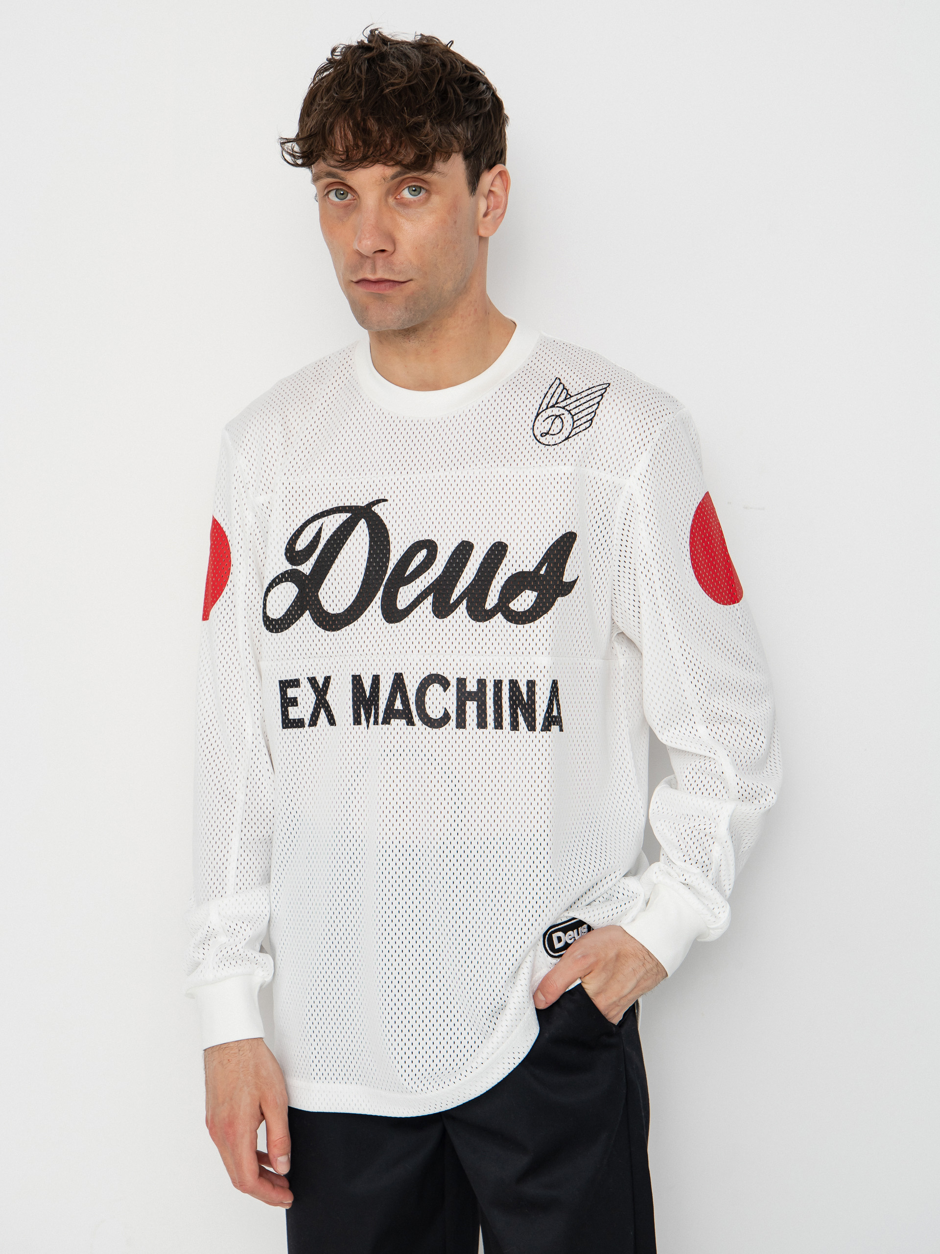 u0422u0435u043du0438u0441u043au0430 Deus Ex Machina Saber Moto Jersey (vintage white)