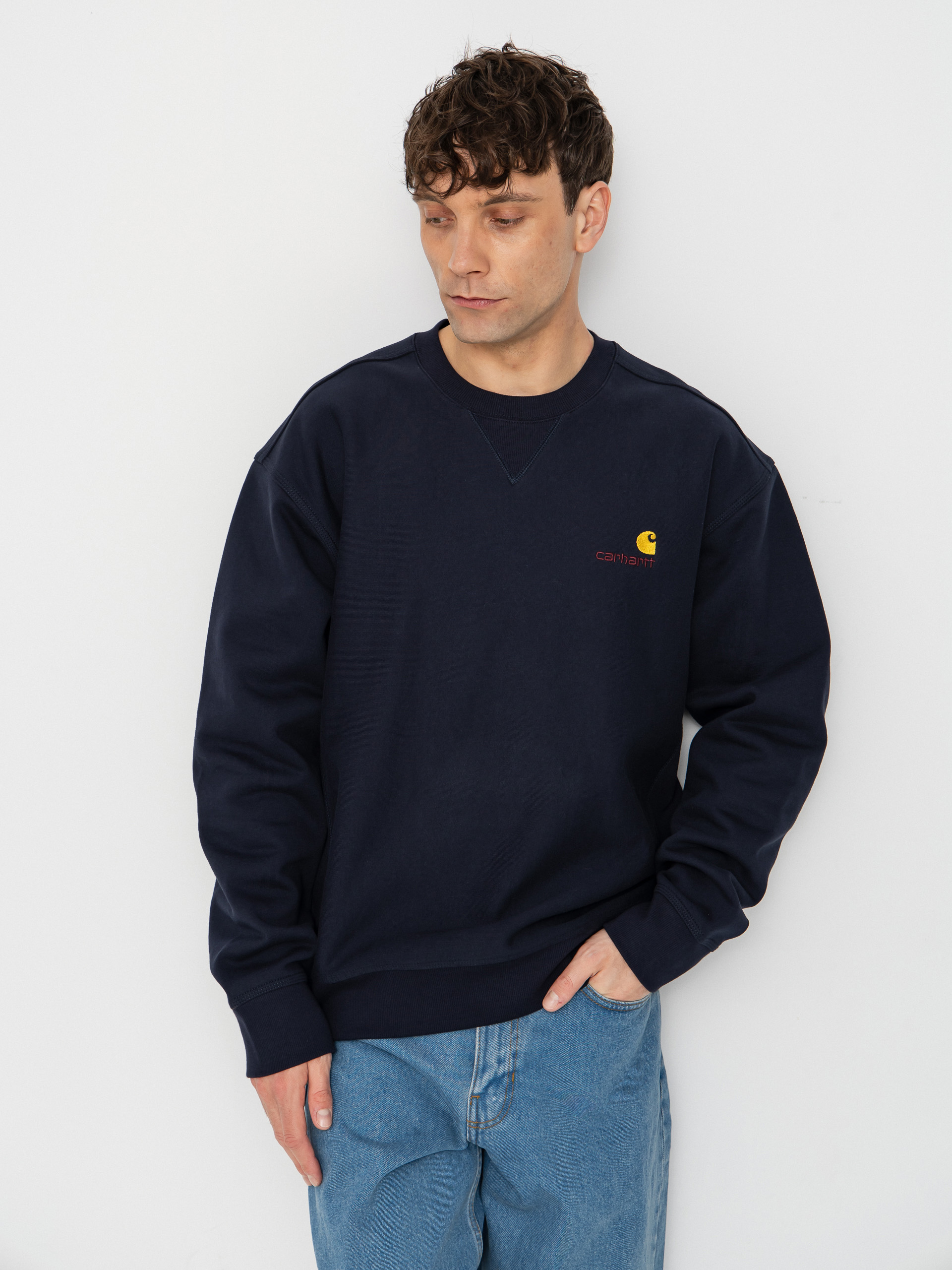 Суитшърт Carhartt WIP American Script (deep night)