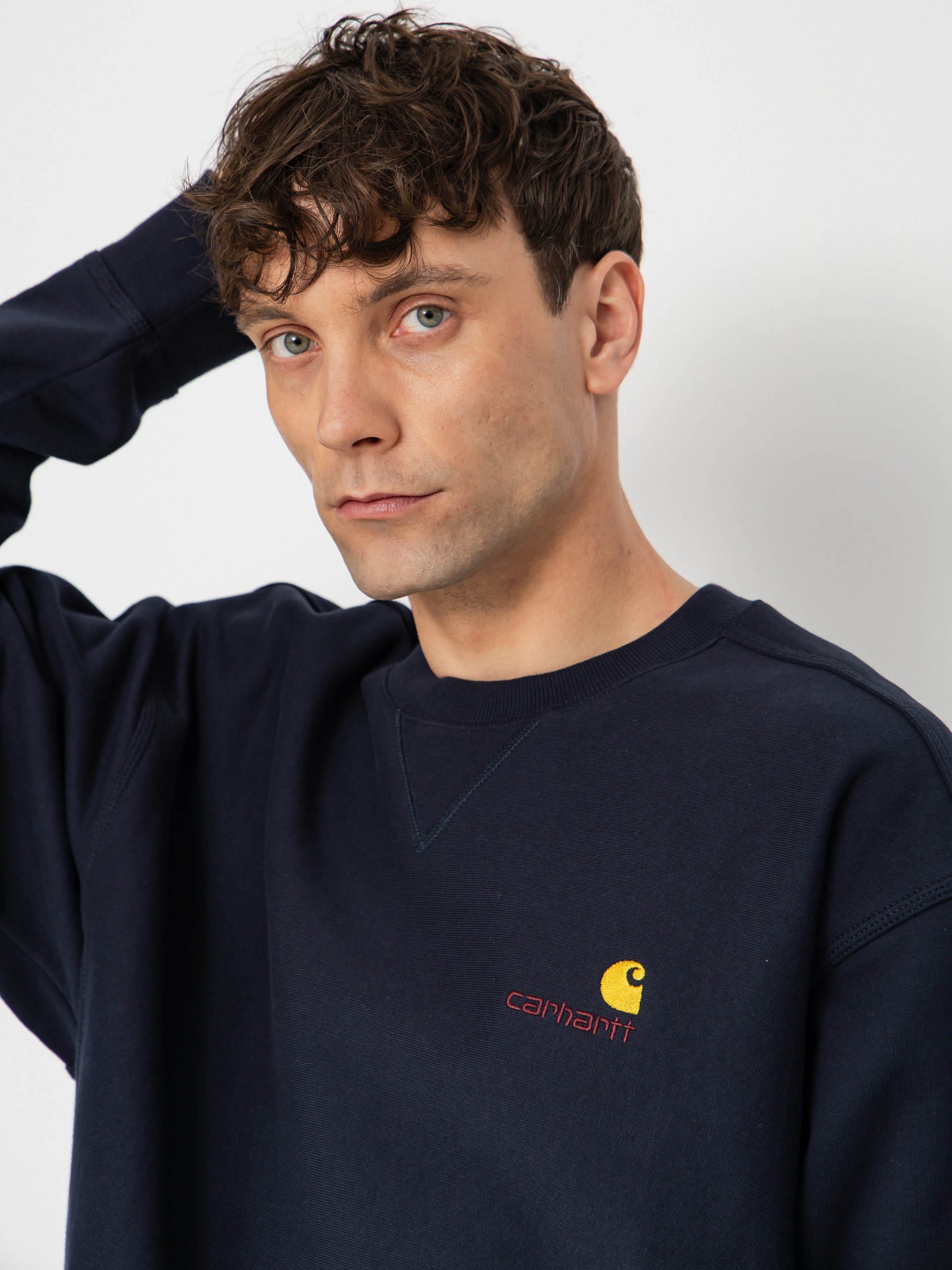 Суитшърт Carhartt WIP American Script (deep night)