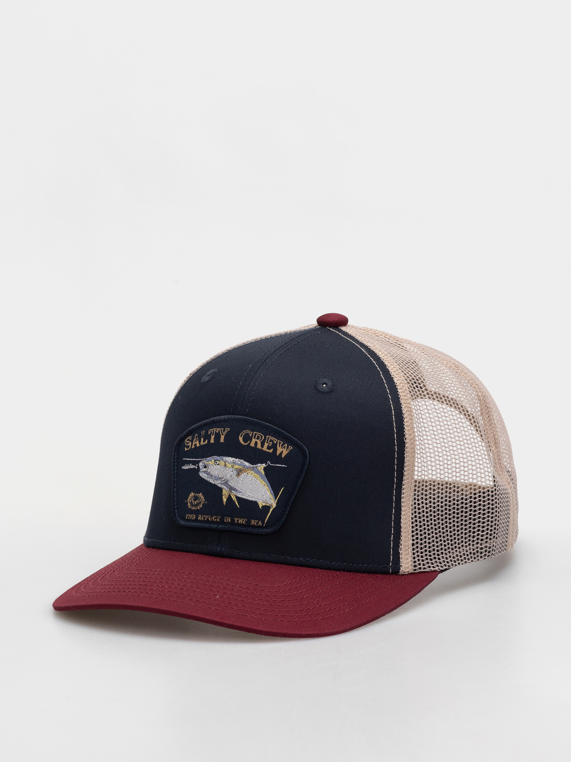u0428u0430u043fu043au0430 u0441 u043au043eu0437u0438u0440u043au0430 Salty Crew Surface Retro Trucker (navy/red)