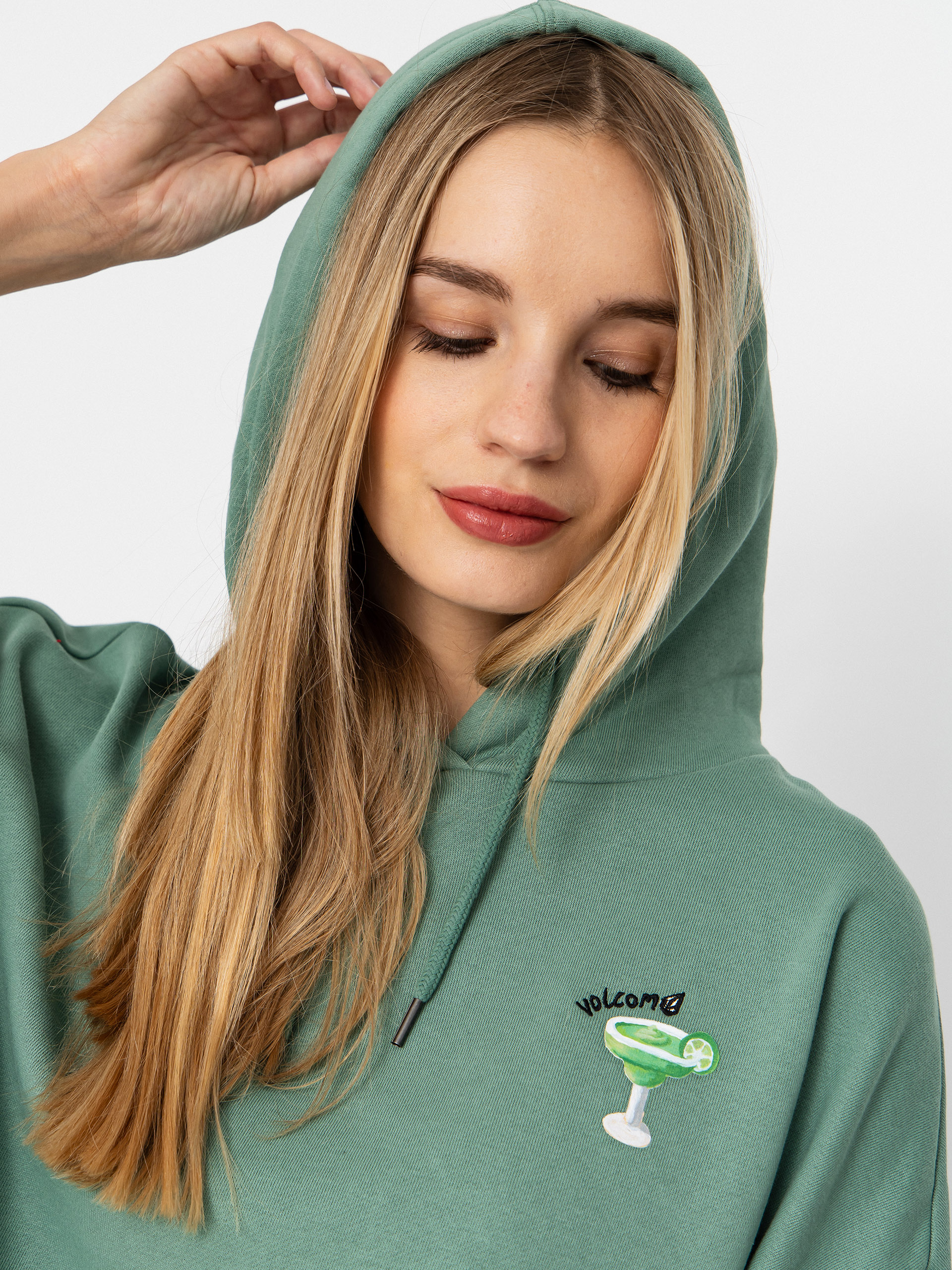 Суитшърт с качулка Volcom Fa Mickey Mason HD Wmn (evergreen)