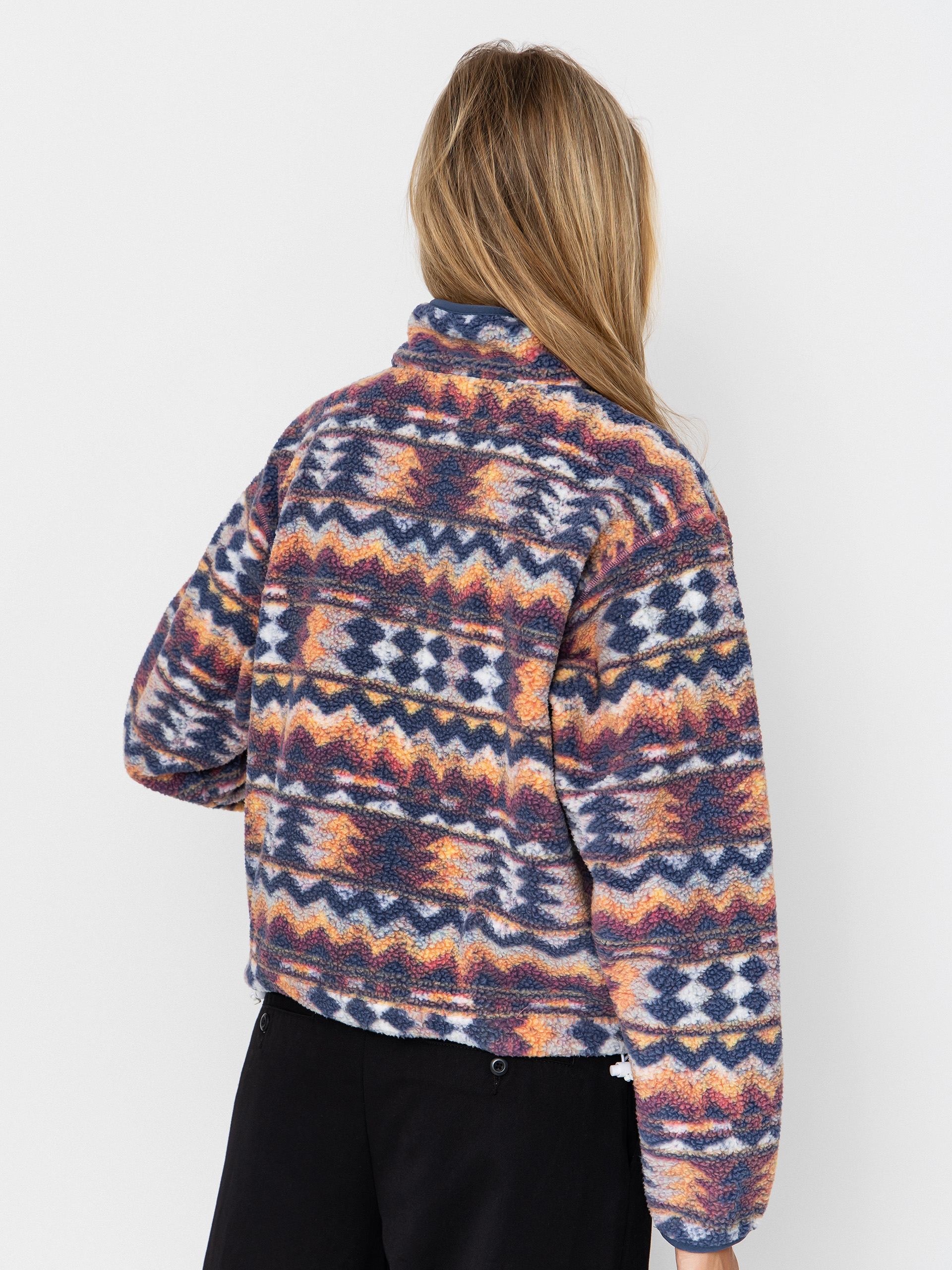 Дамски Поларени суитшърт Columbia Helvetia II Printed Cropped Half Snap (sea salt/retrotree)