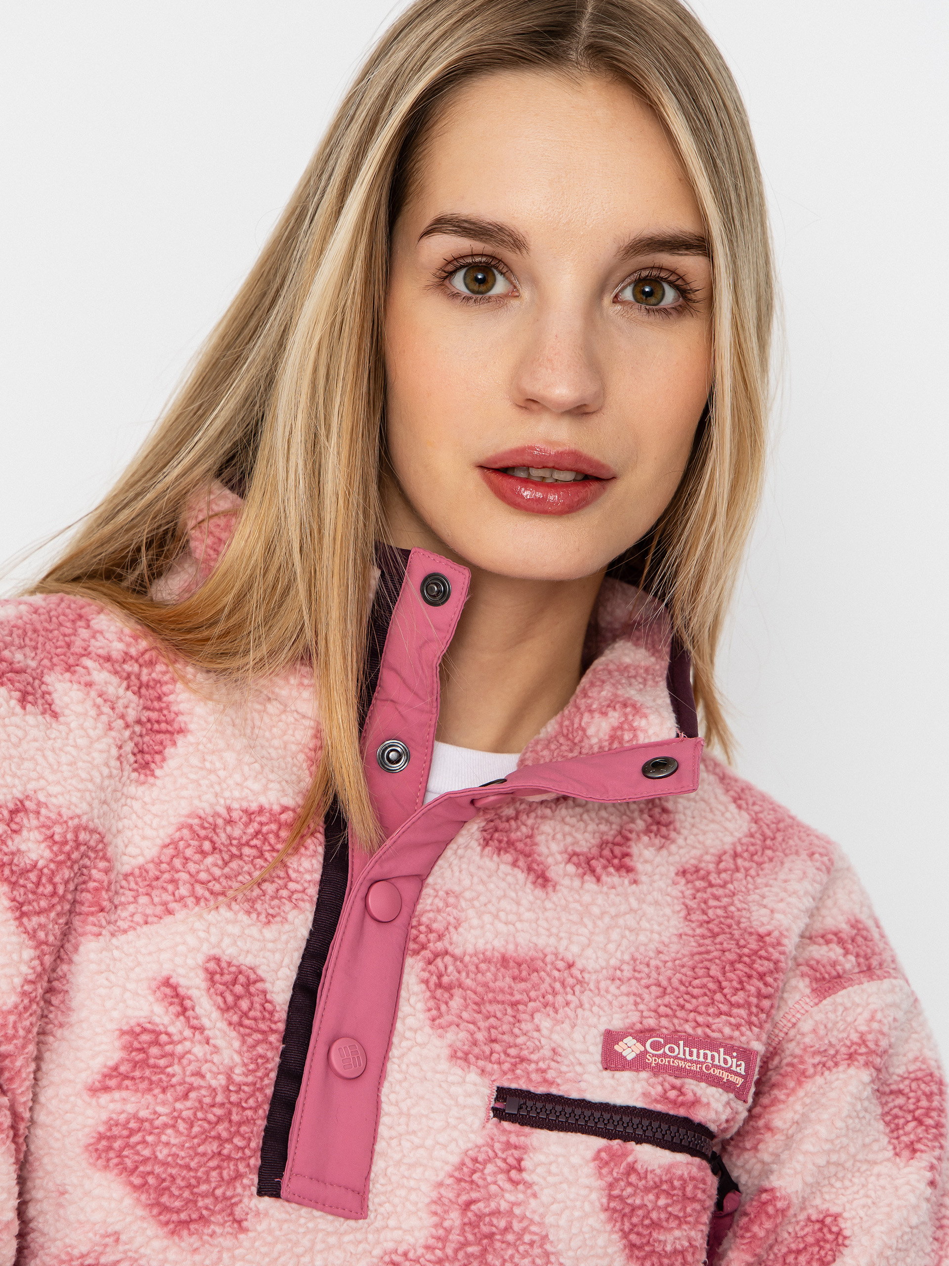 Дамски Поларени суитшърт Columbia Helvetia II Printed Cropped Half Snap (rosette/sprayflower)
