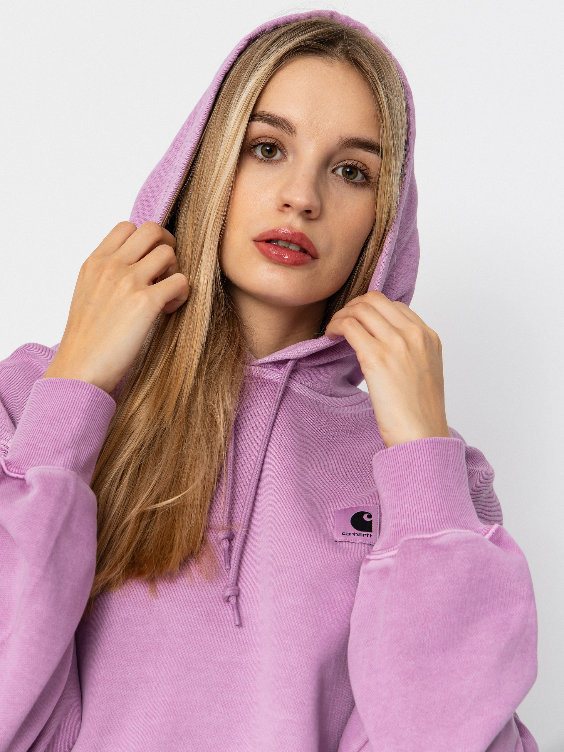 Суитшърт с качулка Carhartt WIP Nelson HD Wmn (gentle purple)