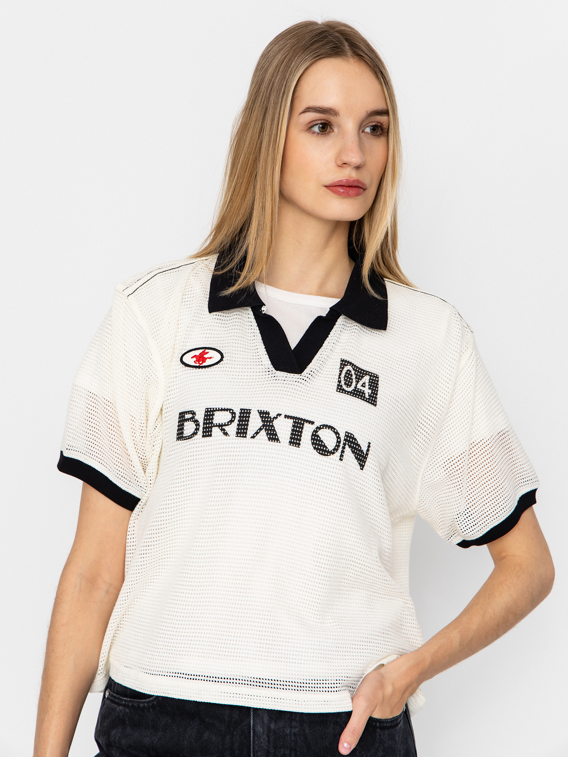 Тениска Brixton Varsity Wmn (off white/black)