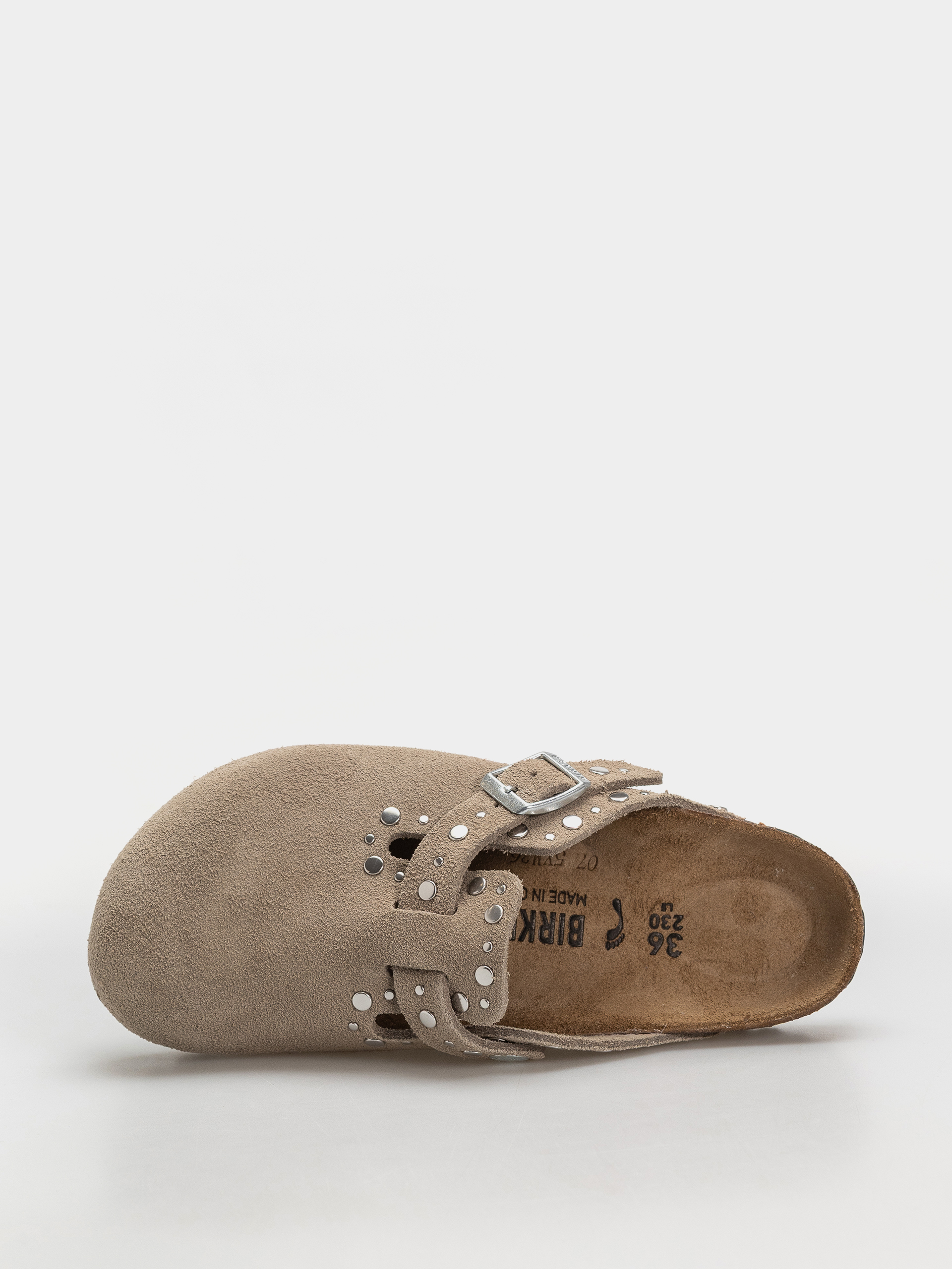 Чехли Birkenstock Boston Rivets Suede Leather Narrow Wmn (taupe)