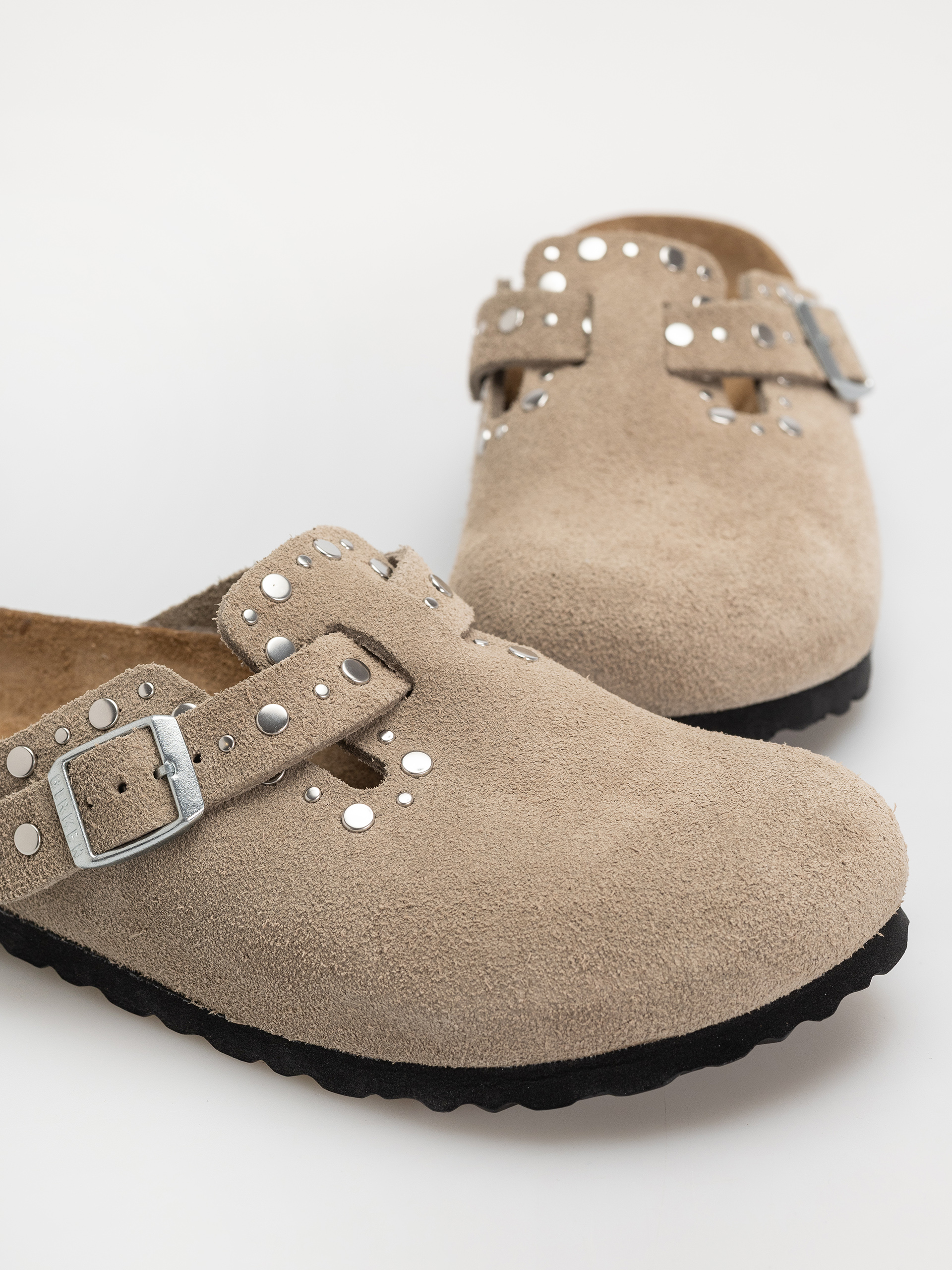 Чехли Birkenstock Boston Rivets Suede Leather Narrow Wmn (taupe)
