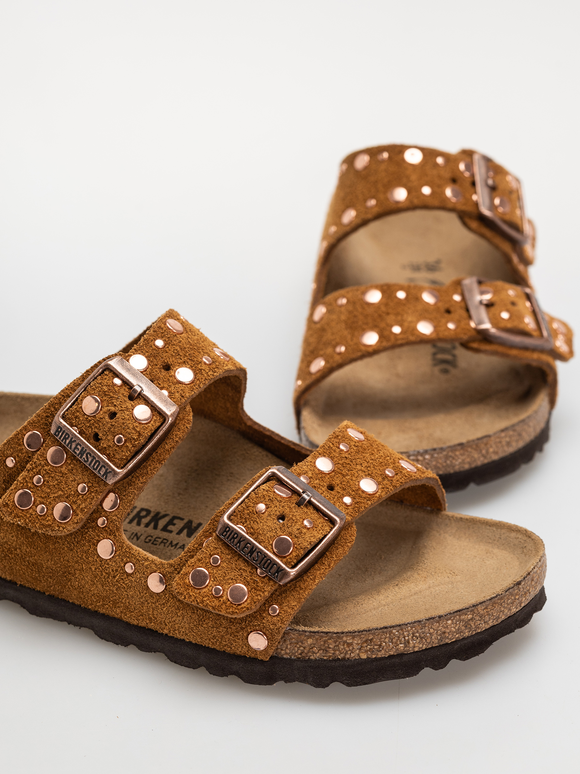 Чехли Birkenstock Arizona Rivets Suede Leather Narrow Wmn (mink)