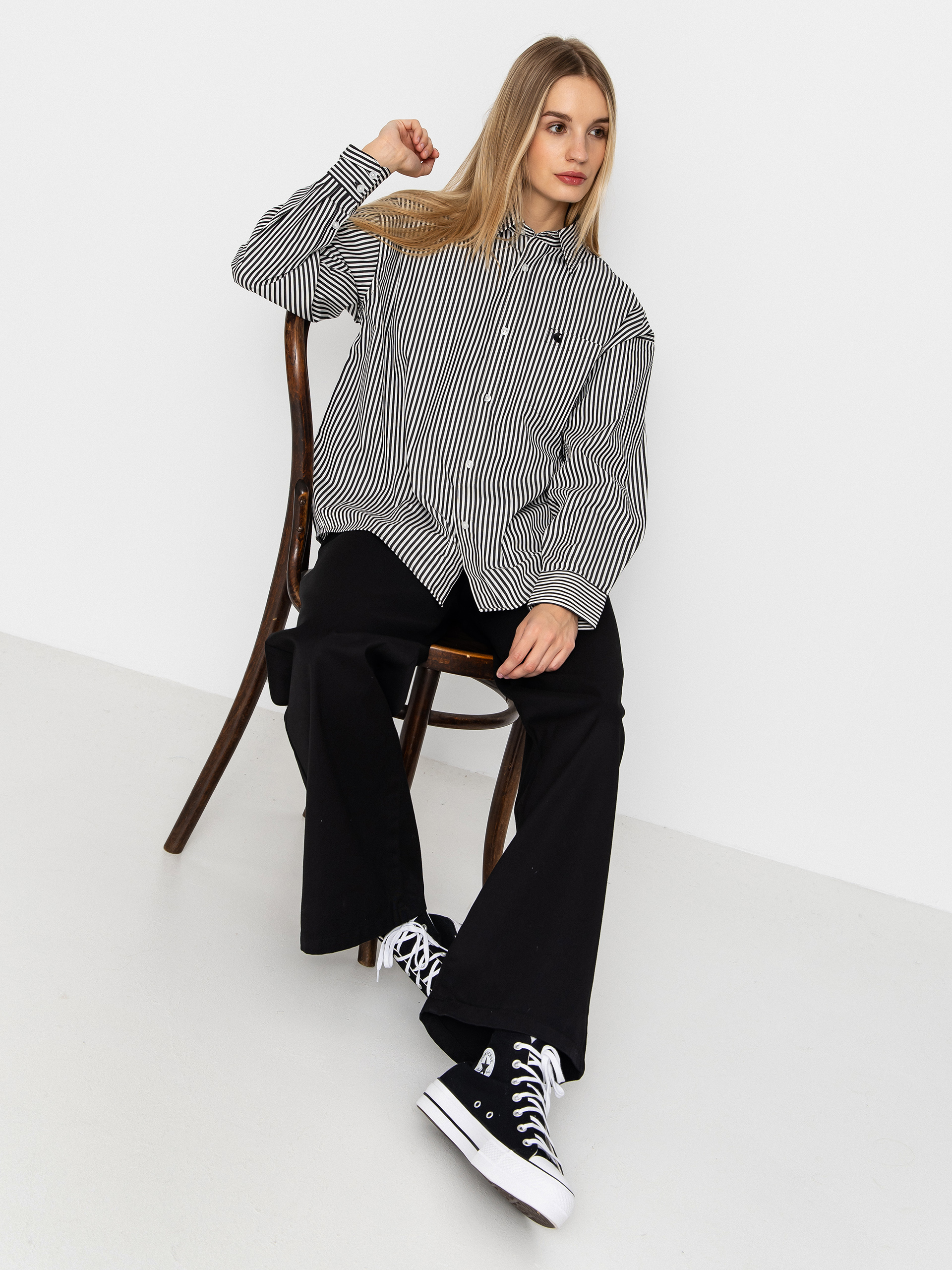 Риза Carhartt WIP Daldry Wmn (daldry stripe/black/wax)