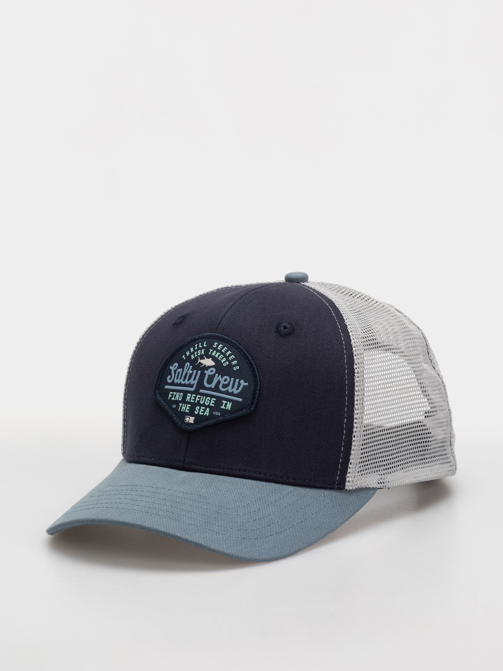 u0428u0430u043fu043au0430 u0441 u043au043eu0437u0438u0440u043au0430 Salty Crew Border Trucker (navy/slate)
