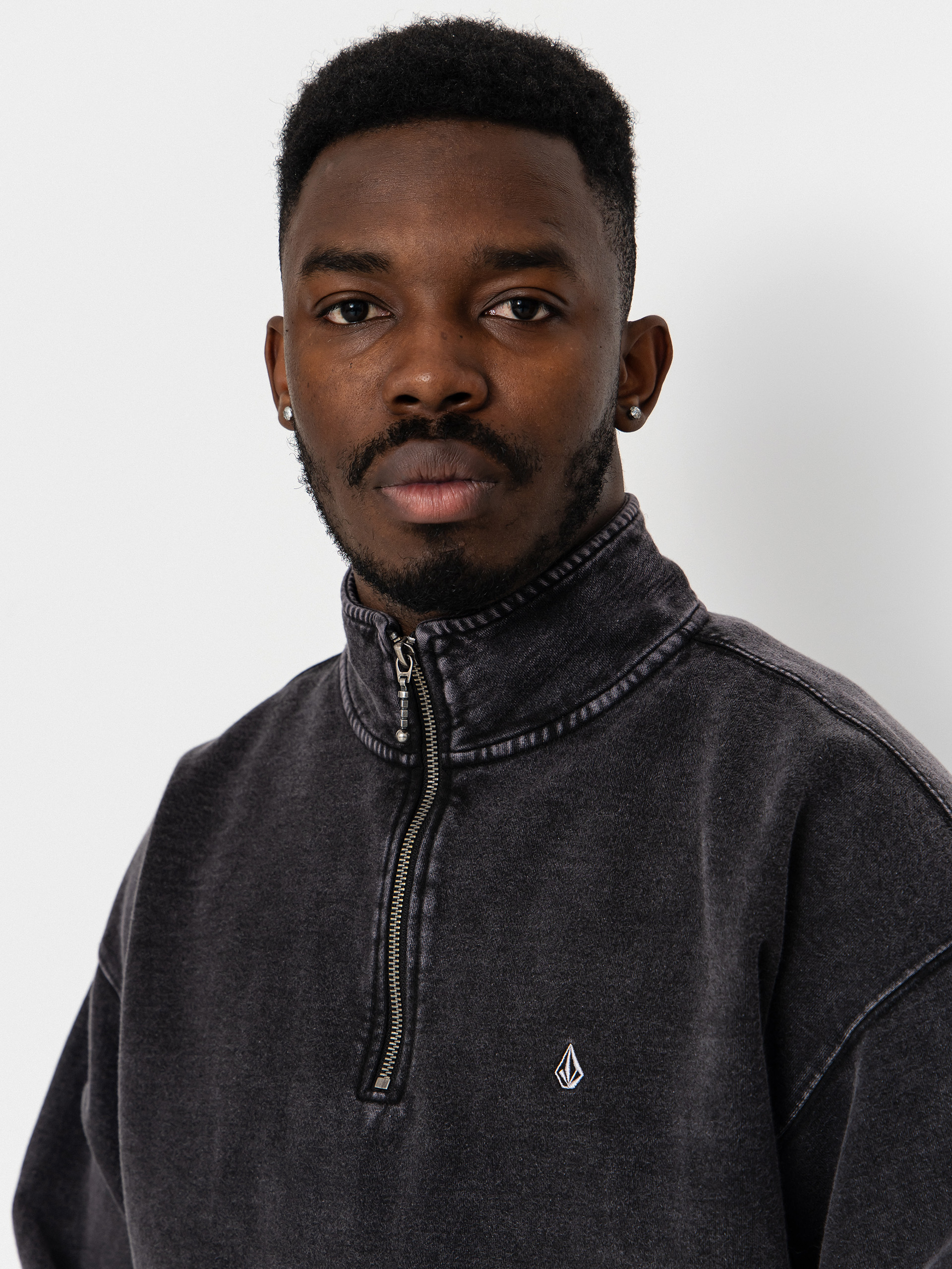 Суитшърт Volcom Single Stone Quarter ZIP (light acid black)