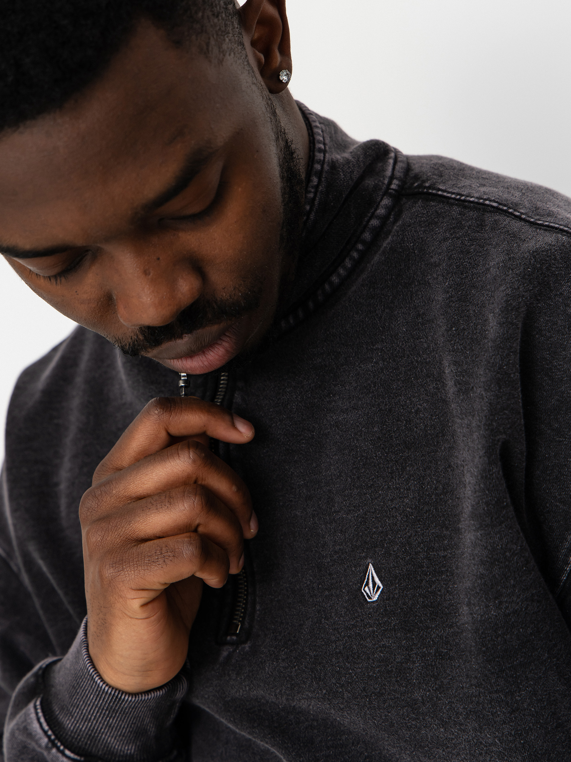 Суитшърт Volcom Single Stone Quarter ZIP (light acid black)