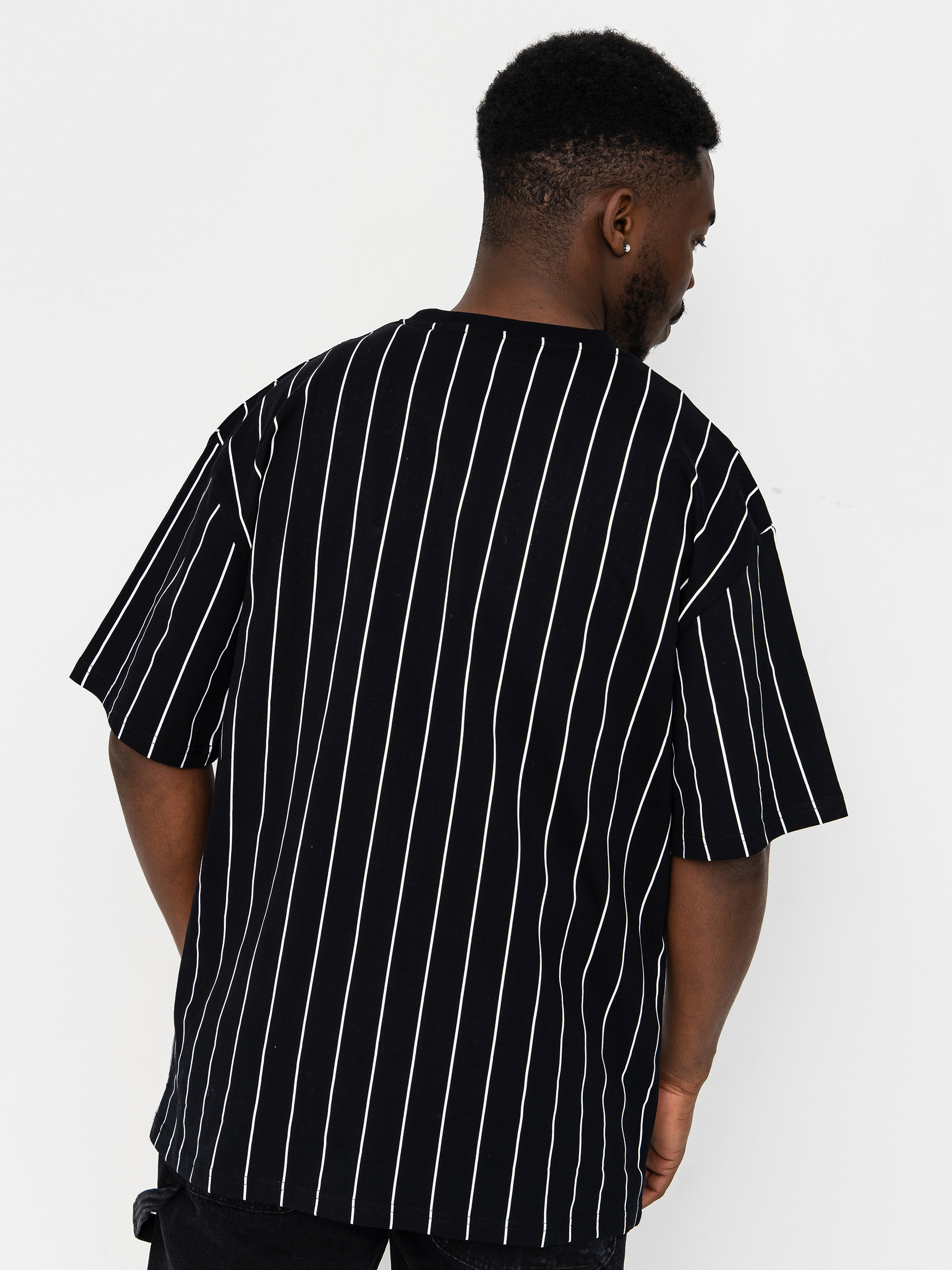 Тениска Karl Kani Small Signature Pinstripe (black/white)