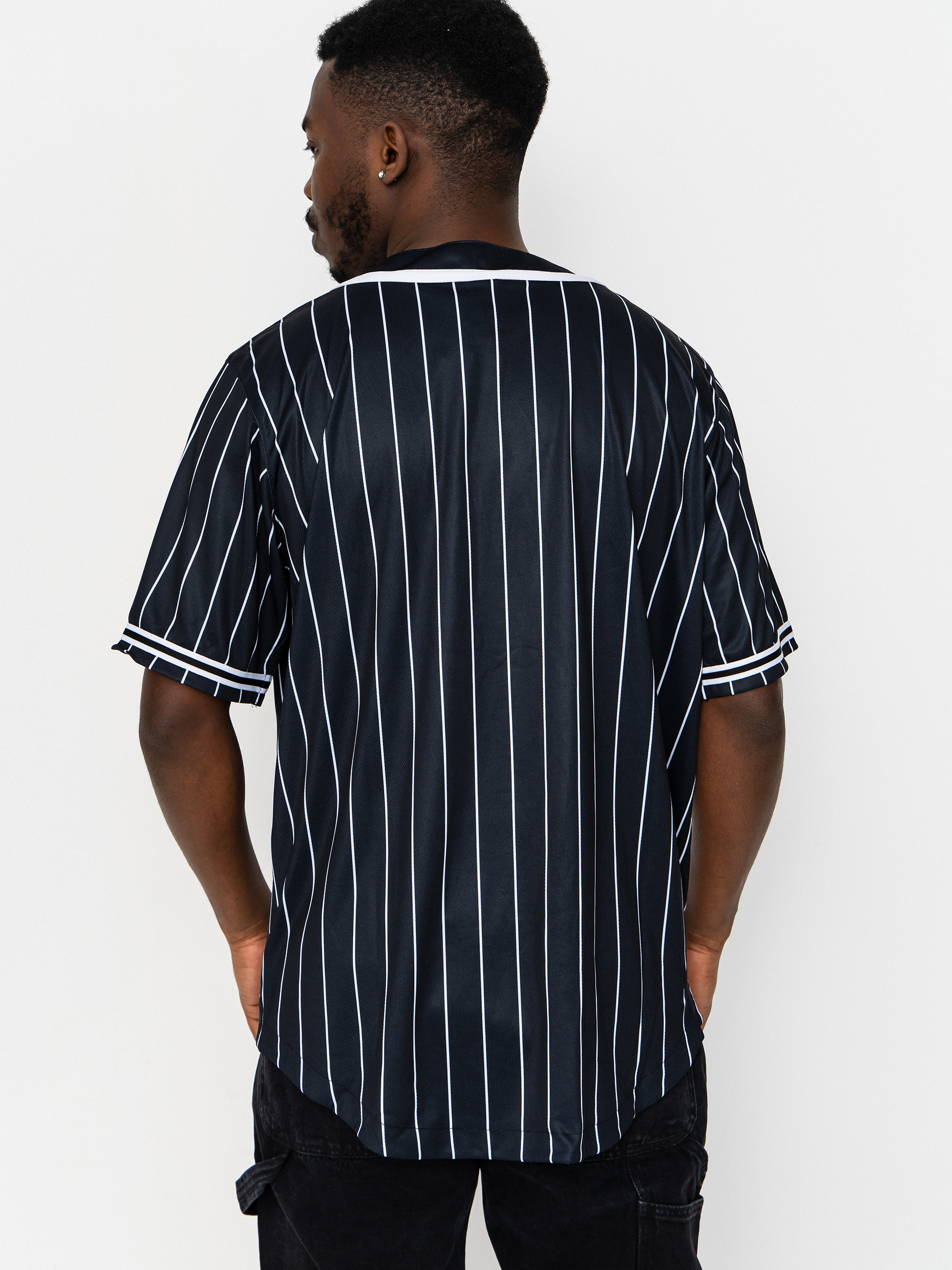 Риза Karl Kani Serif Pinstripe Baseball (black/white)