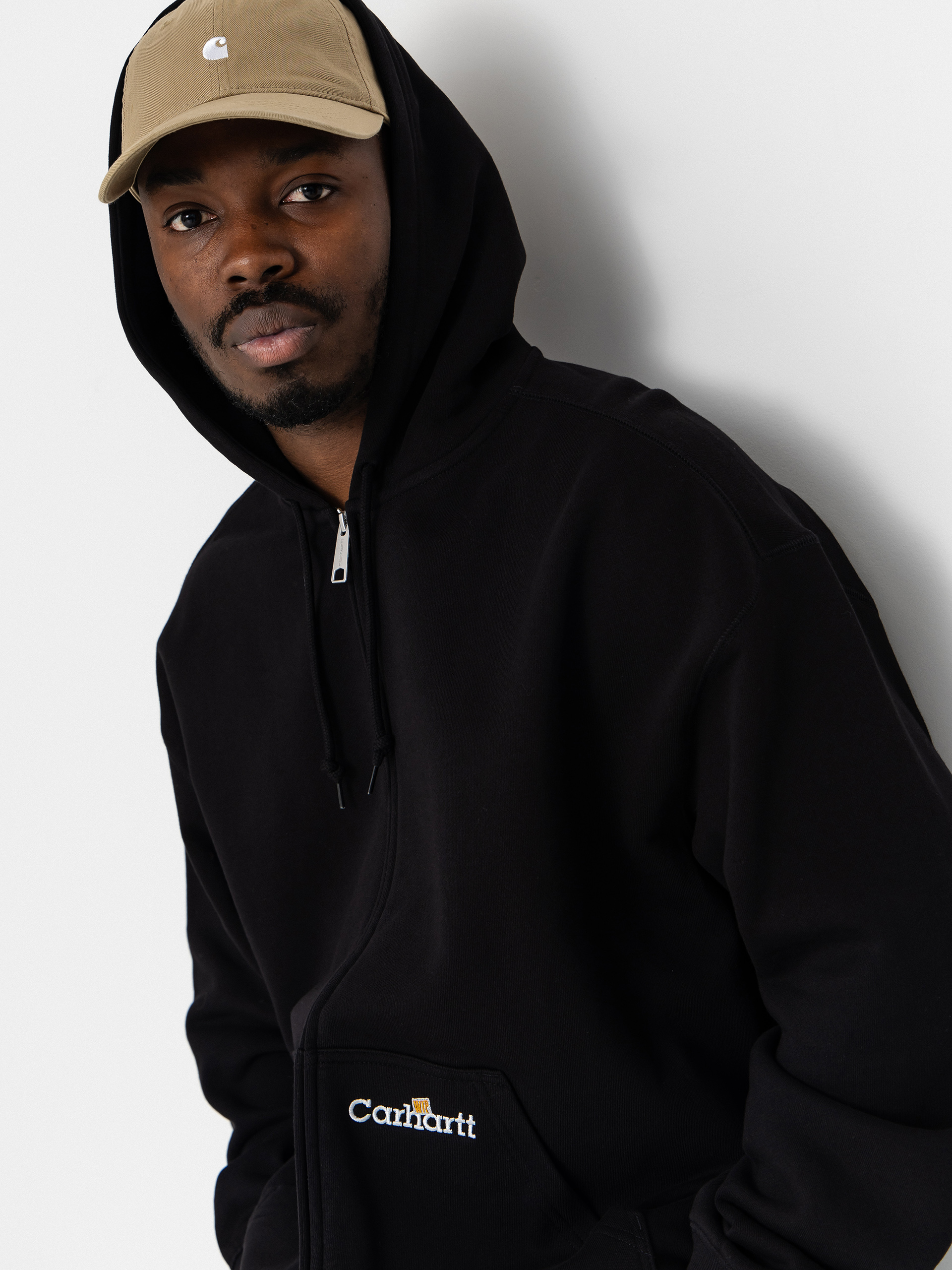 Суитшърт с качулка Carhartt WIP WIP Label ZHD (black)