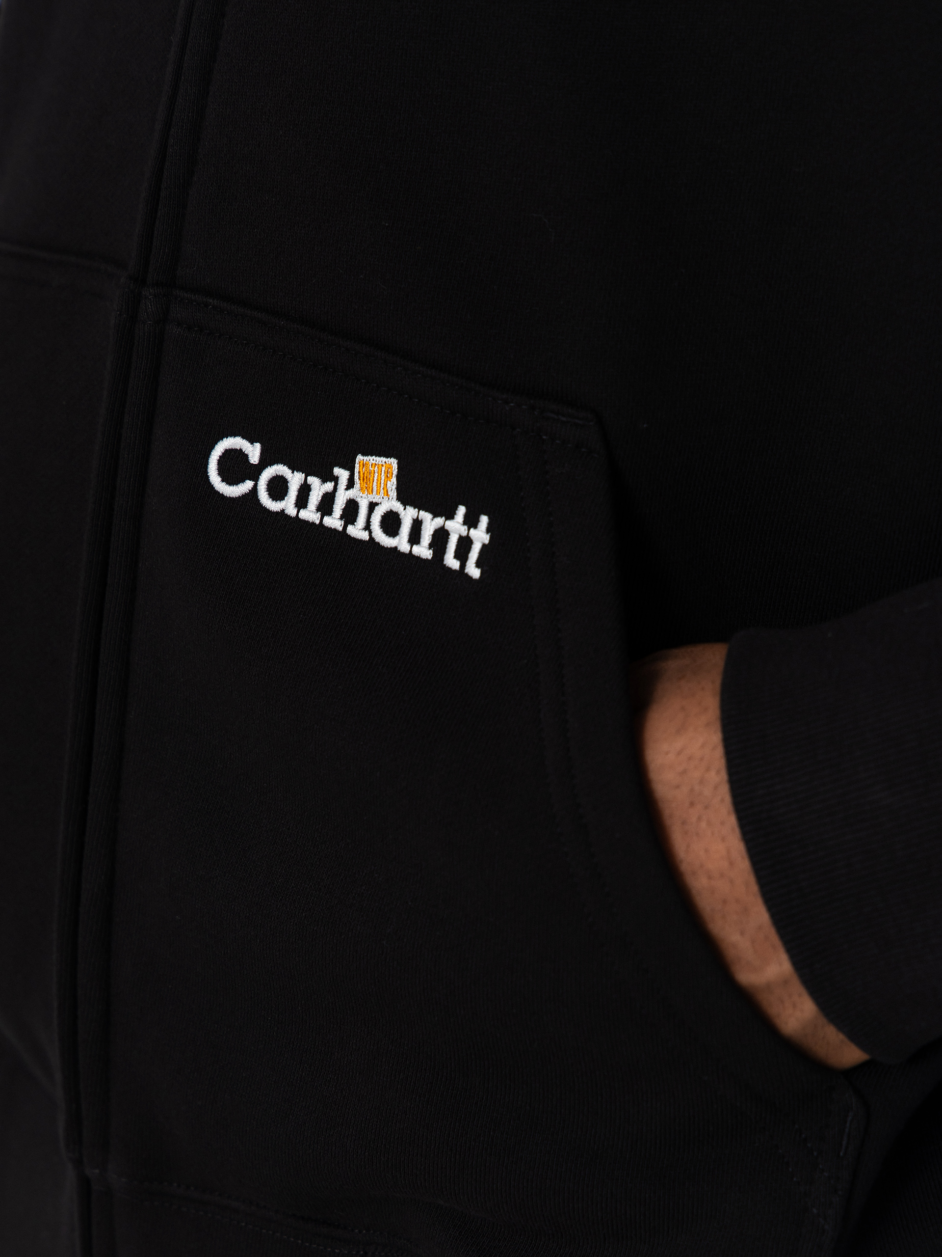 Суитшърт с качулка Carhartt WIP WIP Label ZHD (black)
