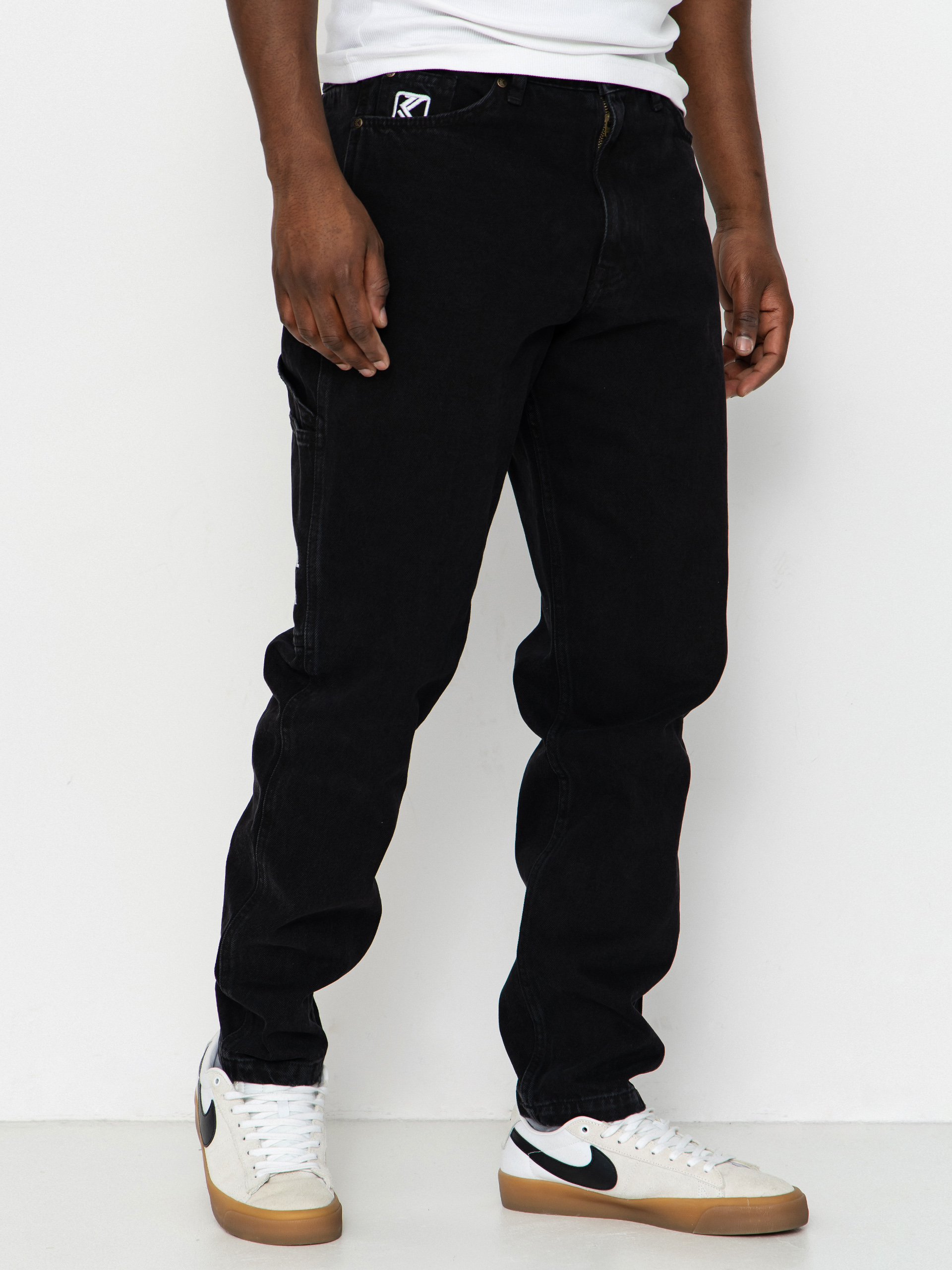 Панталони Karl Kani Retro Tapered Workwear Denim (vintage black)