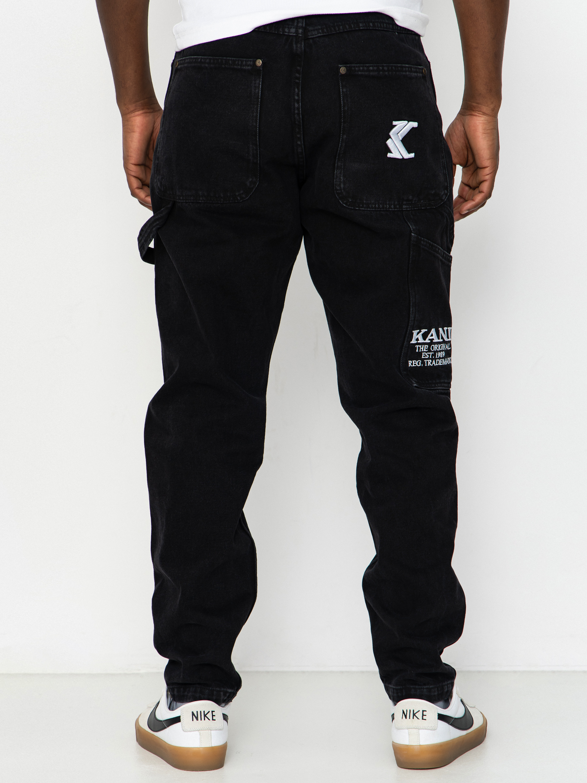 Панталони Karl Kani Retro Tapered Workwear Denim (vintage black)