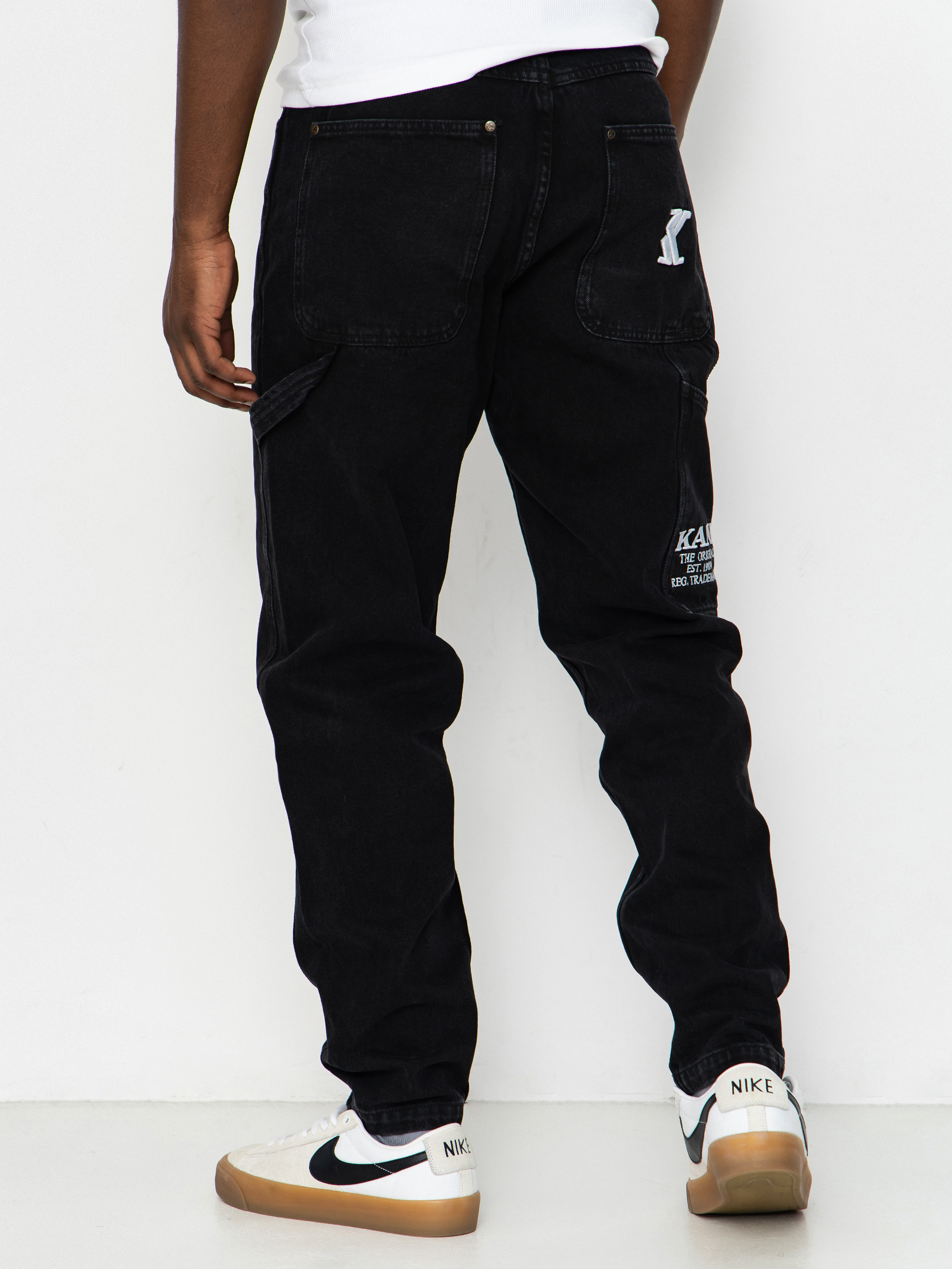 Панталони Karl Kani Retro Tapered Workwear Denim (vintage black)