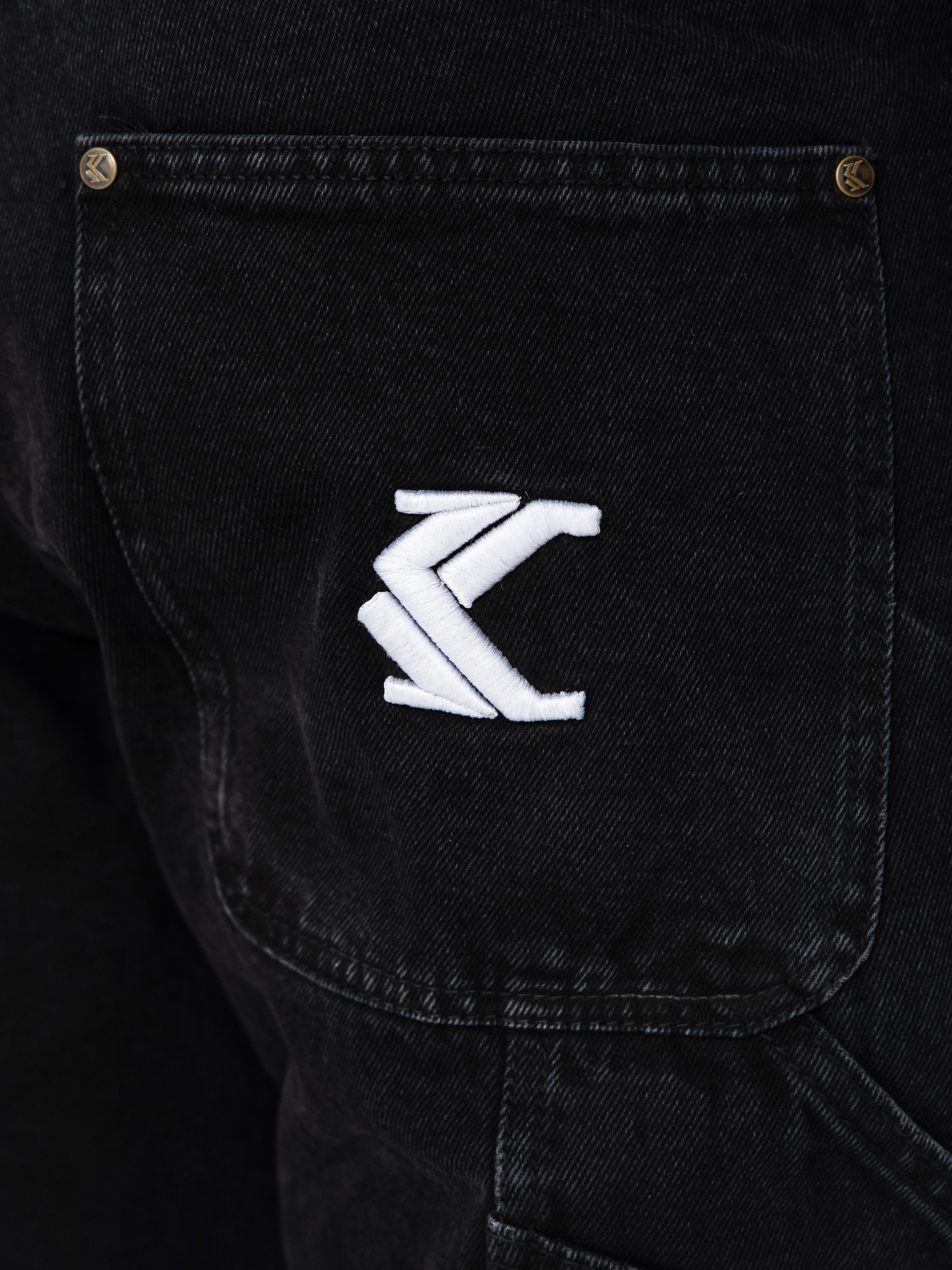 Панталони Karl Kani Retro Tapered Workwear Denim (vintage black)