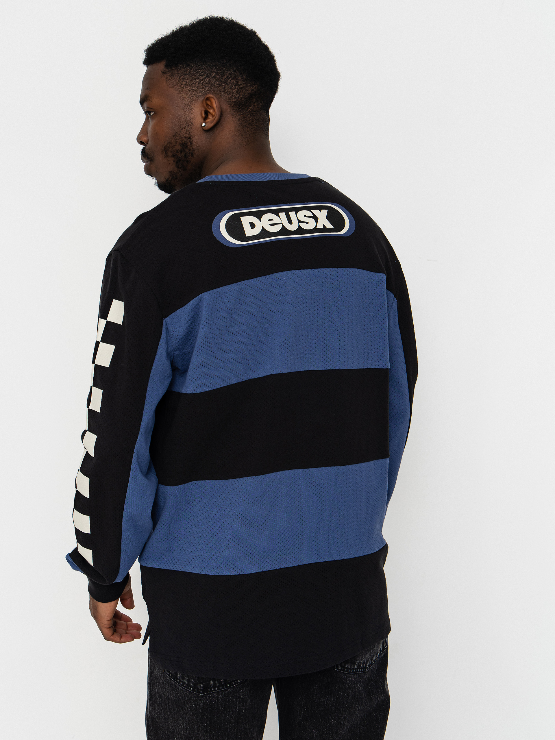 Тениска Deus Ex Machina Vilander Moto Jersey (mechanic blue combo)