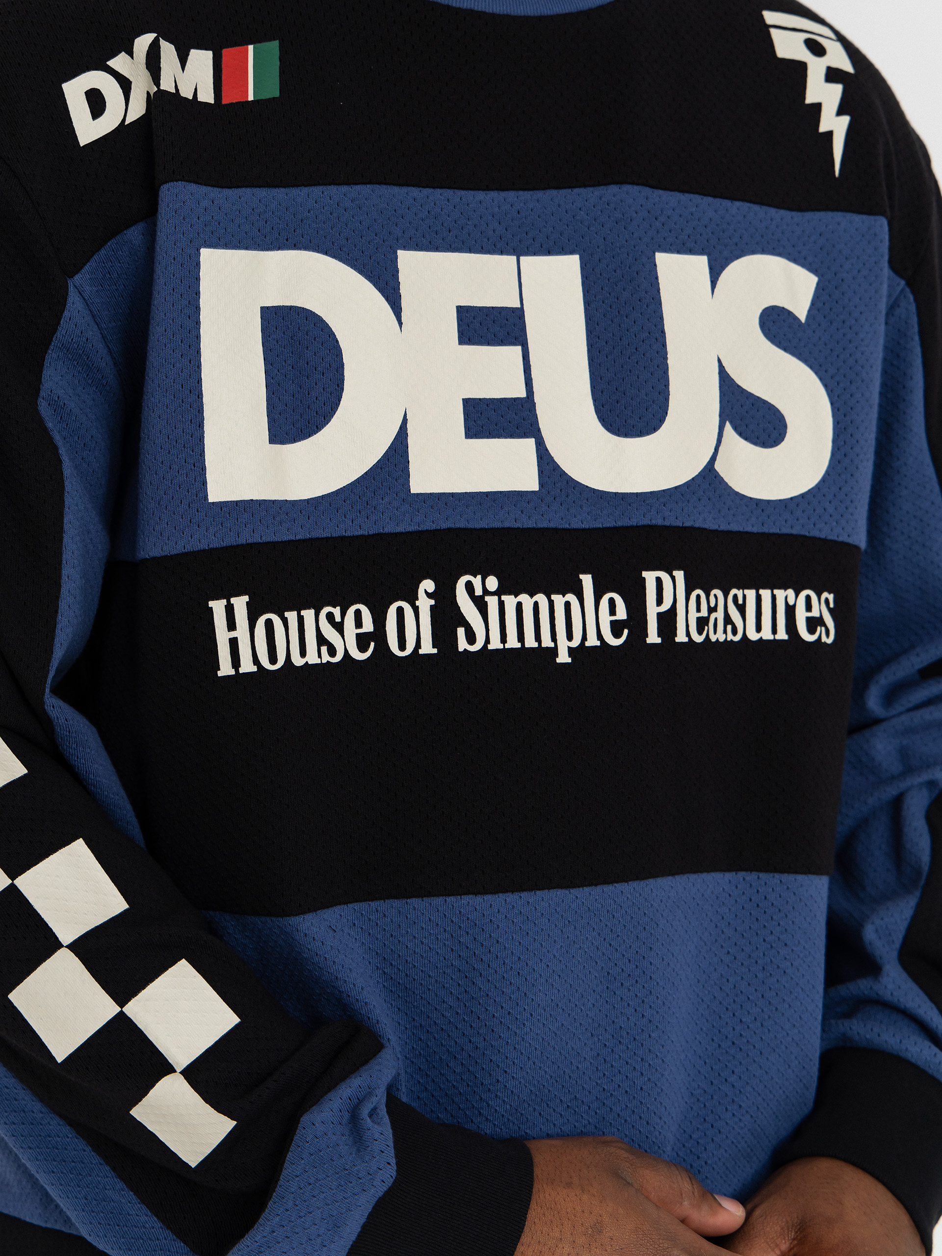 Тениска Deus Ex Machina Vilander Moto Jersey (mechanic blue combo)