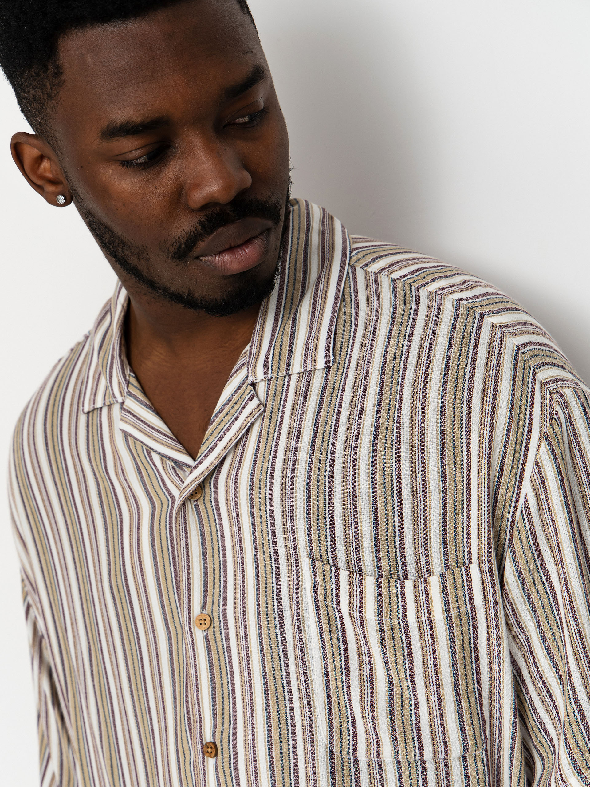 Риза Brixton Bunker Twisted Stripe (robust red)
