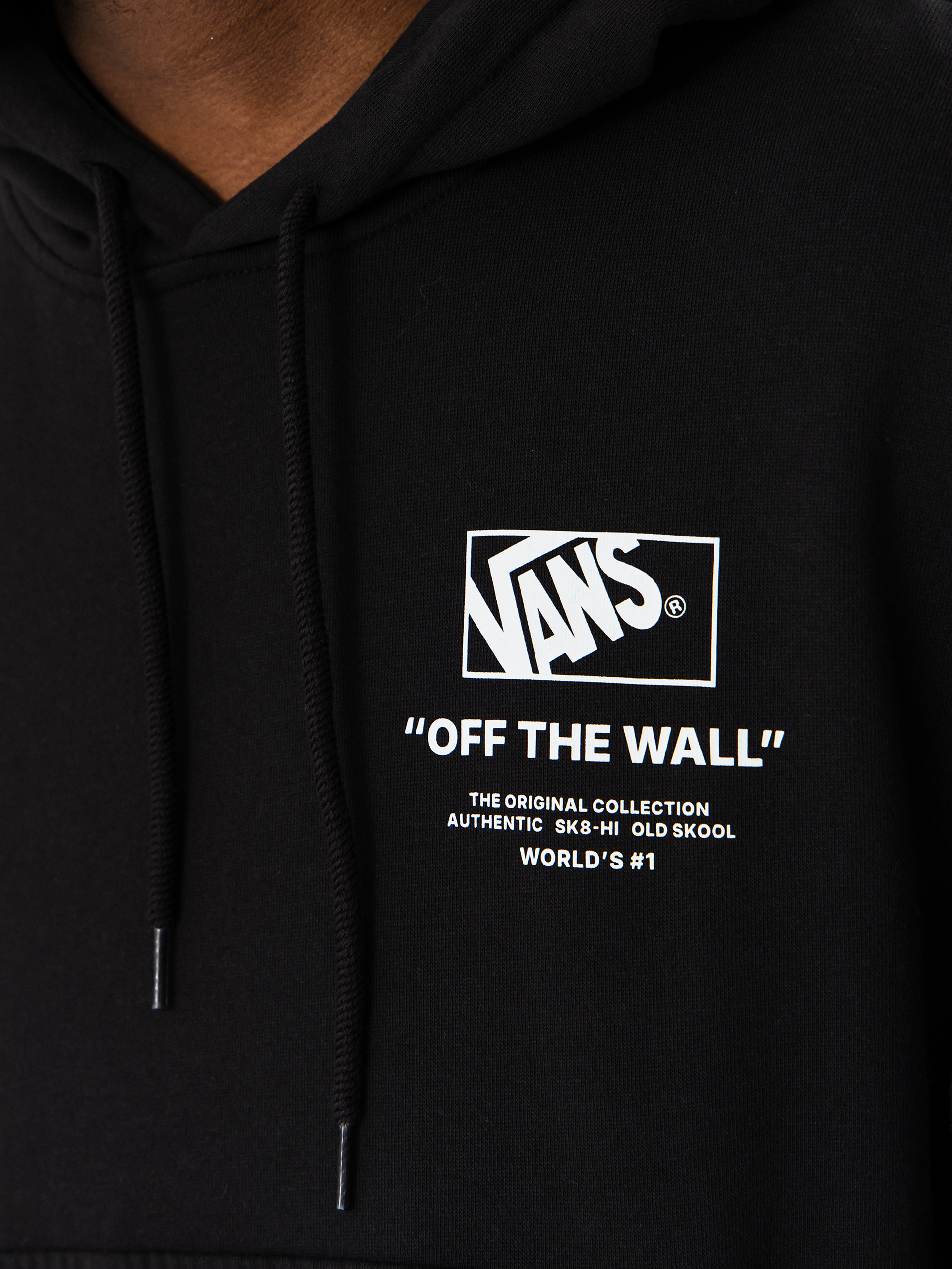 Суитшърт с качулка Vans Stacked Hi HD (black/white)