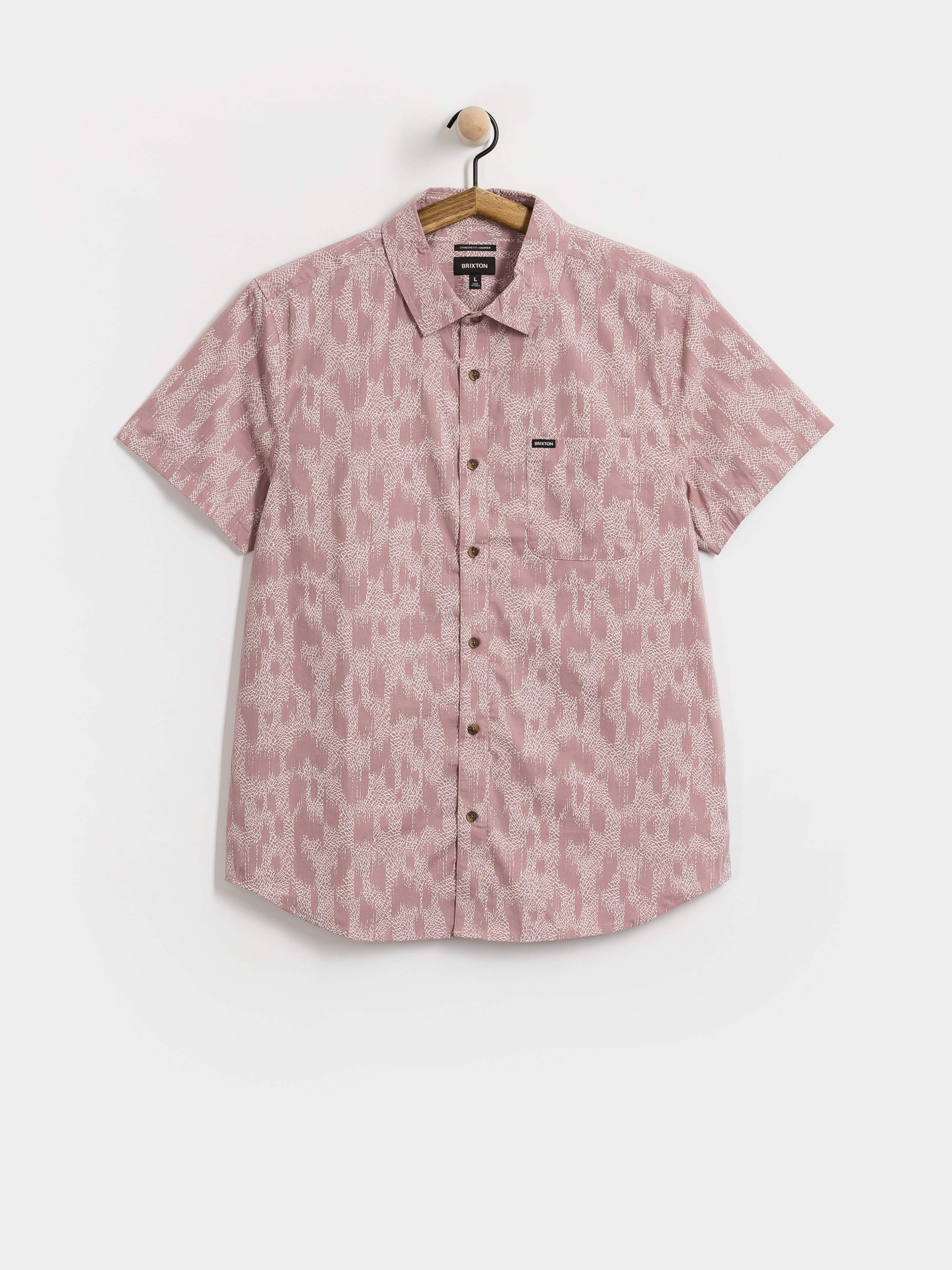 Риза Brixton Charter Print (dark pink/silver crackle paint)