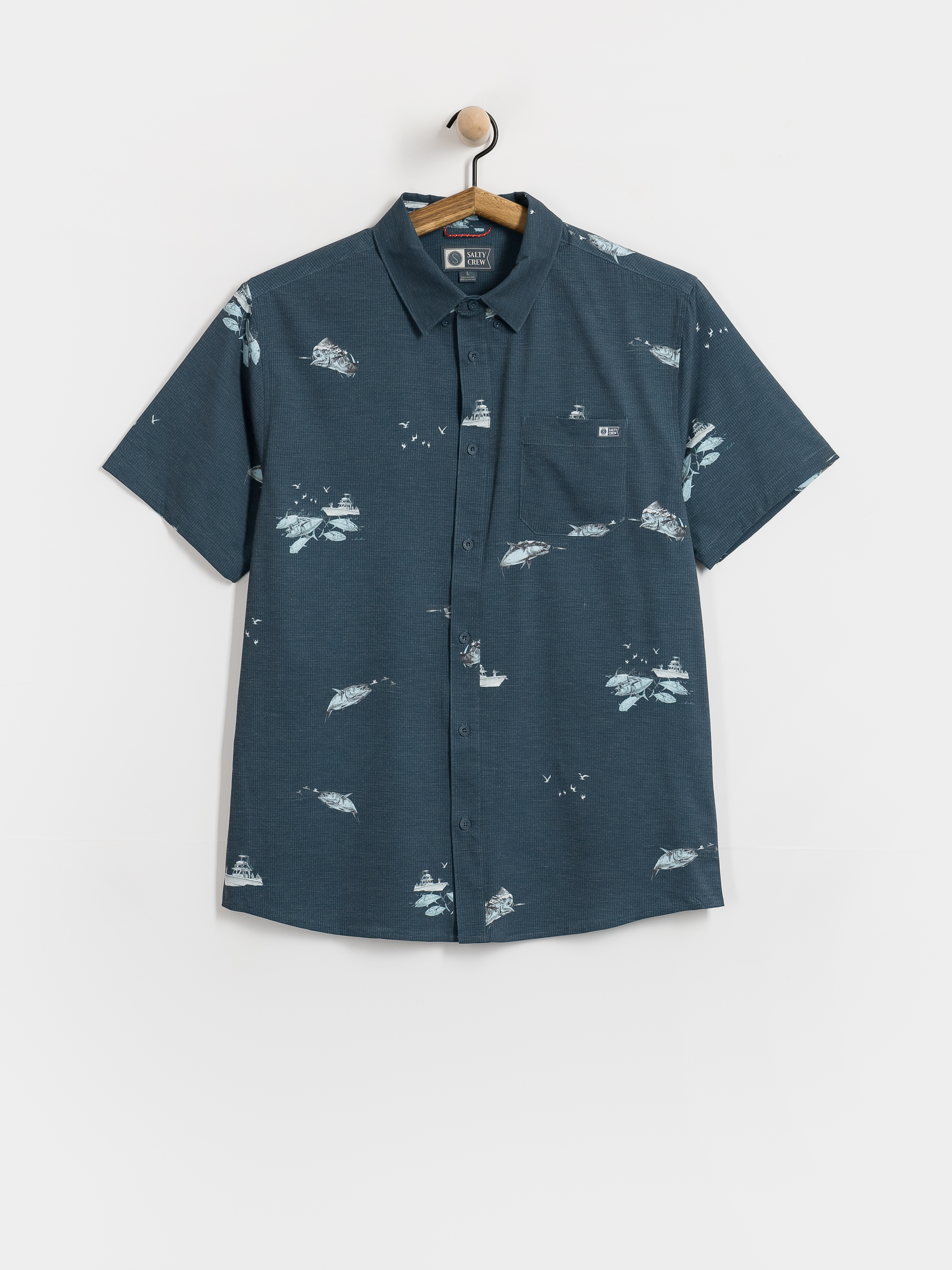 u0420u0438u0437u0430 Salty Crew Breezer Perf Button Up (midnight navy)
