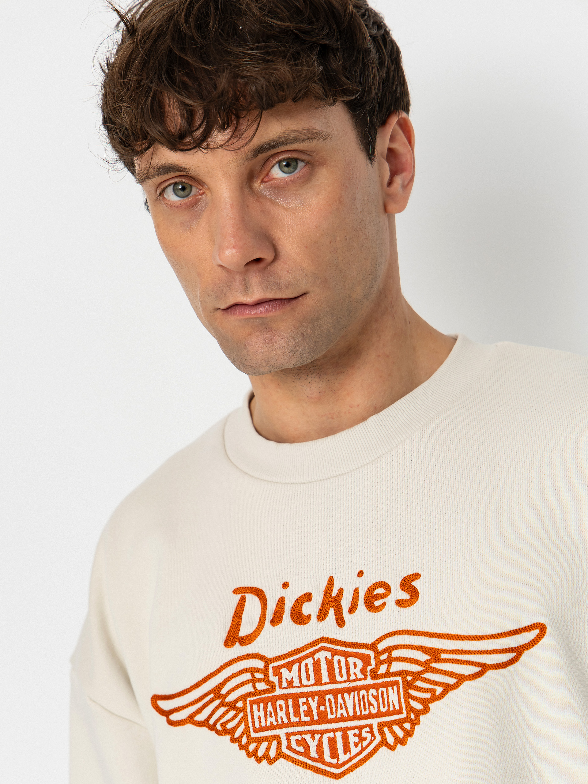 Суитшърт Dickies X Harley Davidson Boxy Crew (bone)
