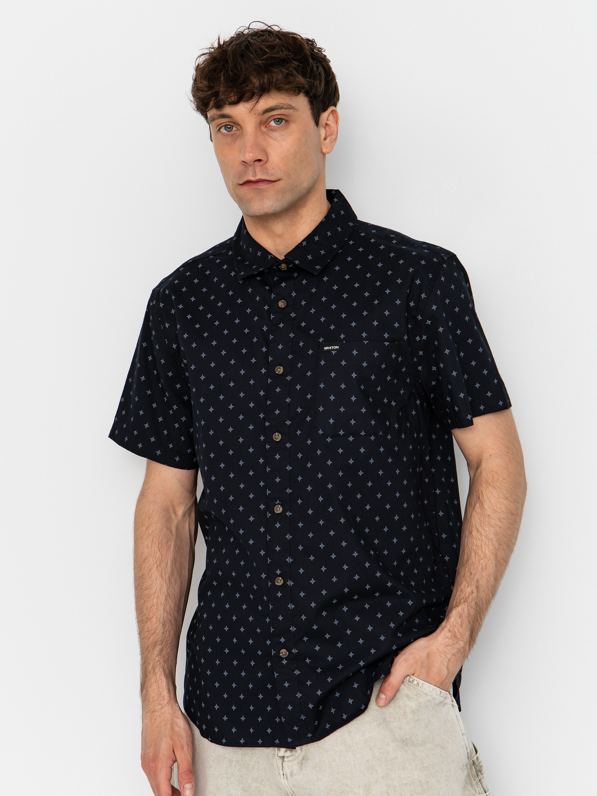 Риза Brixton Charter Print (future grey diamond tile)