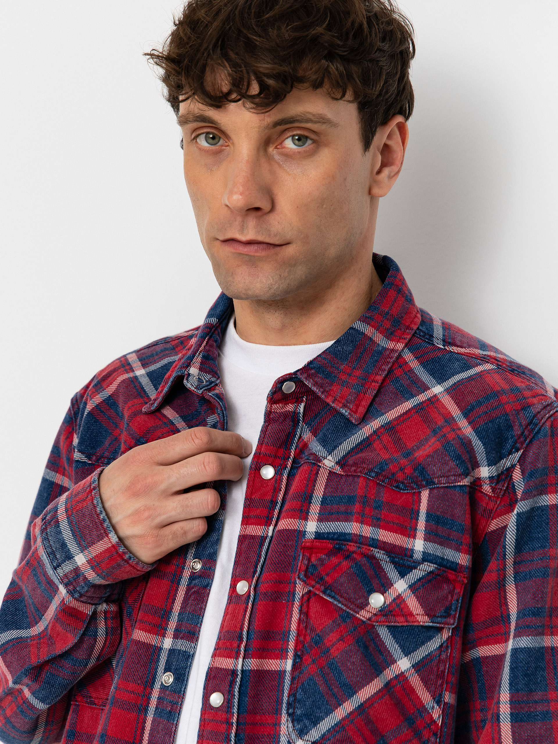Риза Brixton Waylon Lw Overshirt (denim plaid)