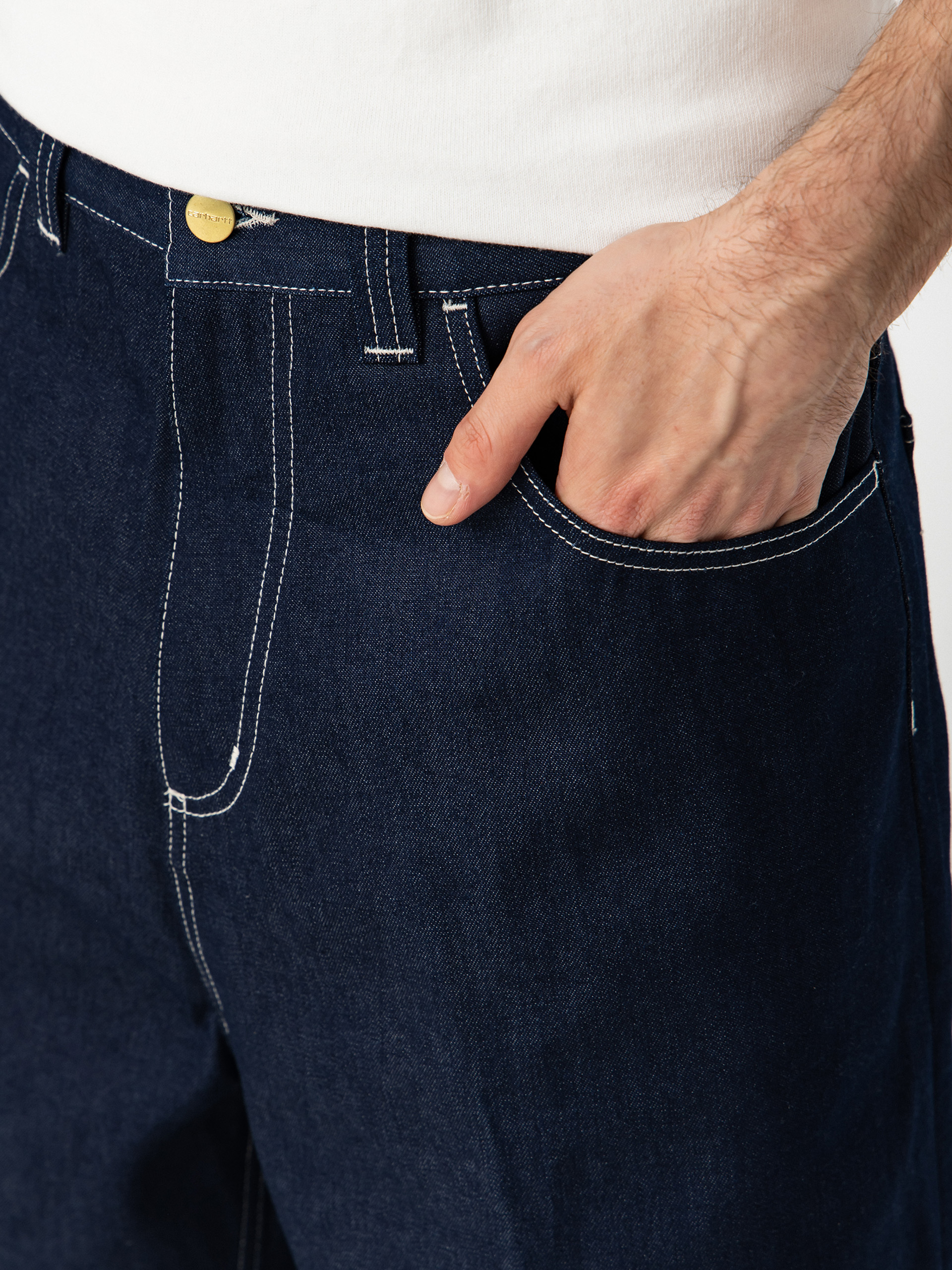 Къси панталони Carhartt WIP Brandon (blue rigrid)