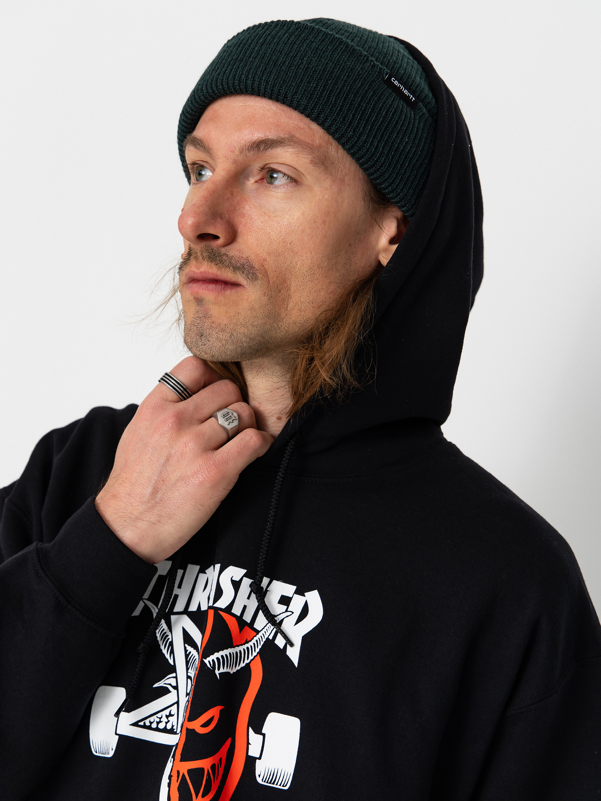 Суитшърт с качулка Thrasher x Spitfire Thrash & Burn HD (black)