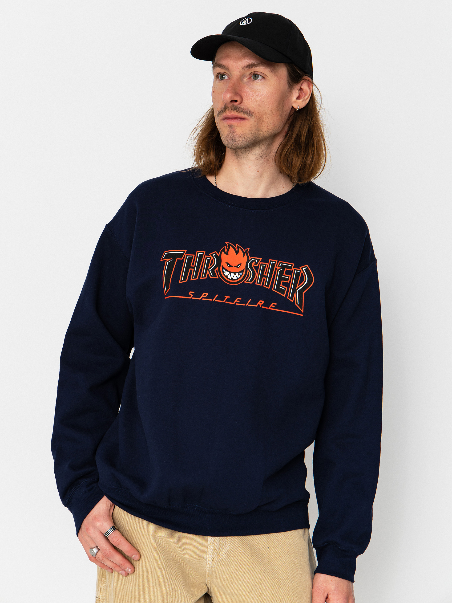 Суитшърт Thrasher x Spitfire Big Head Outline (navy)