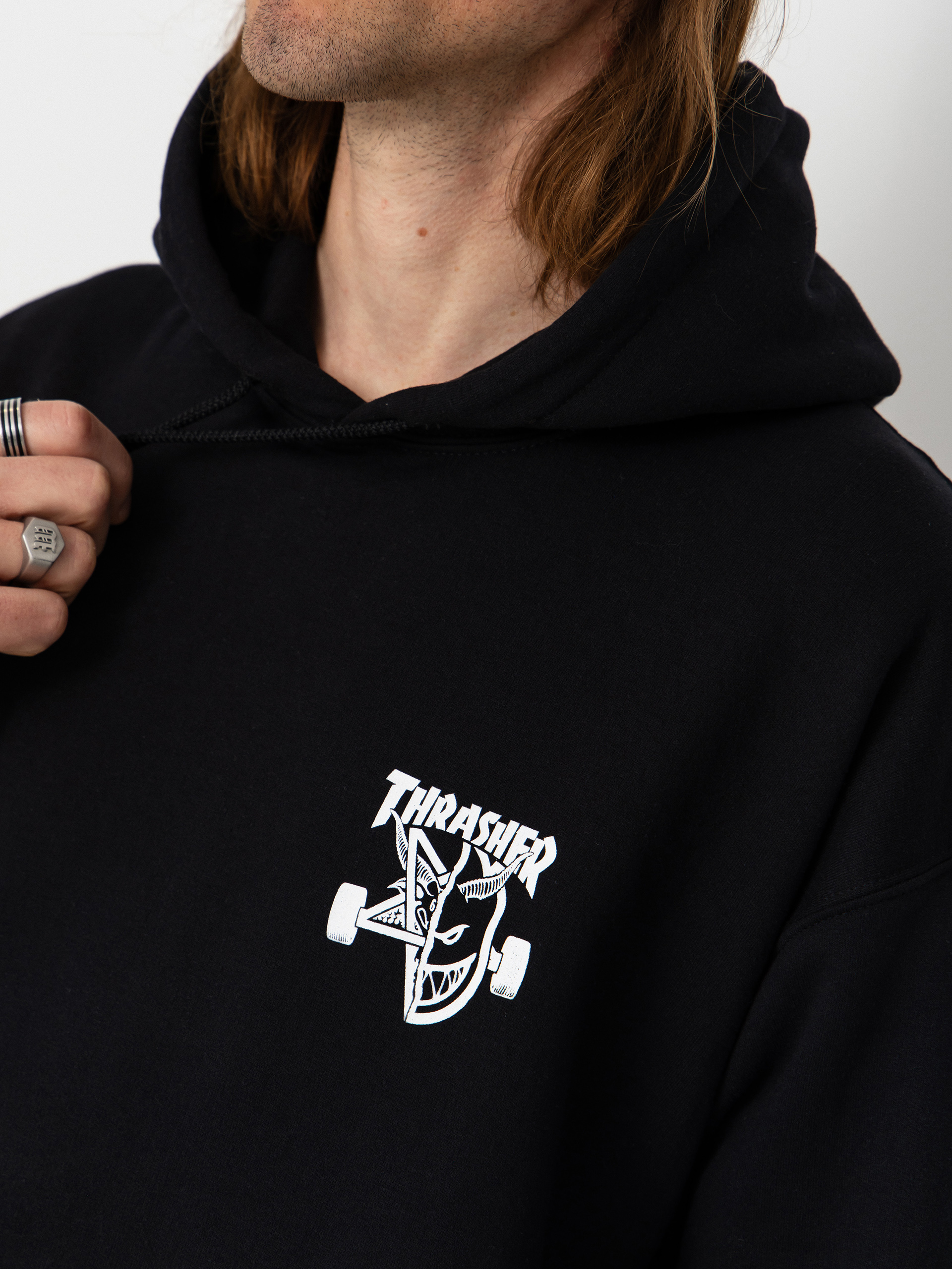 Суитшърт с качулка Thrasher x Spitfire Classic Swirl HD (black)