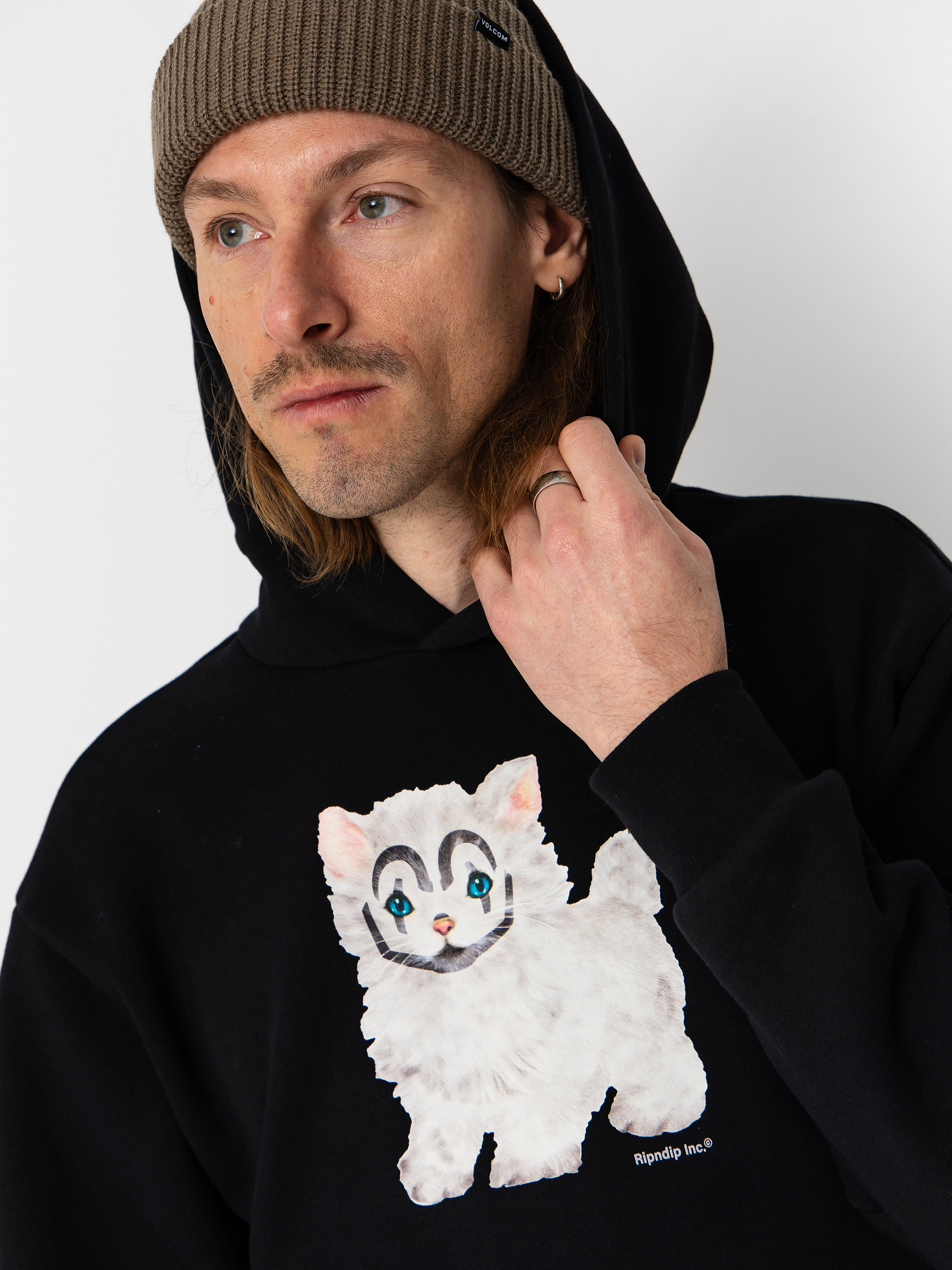 Суитшърт с качулка RipNDip Pet Me Im Cute HD (black)